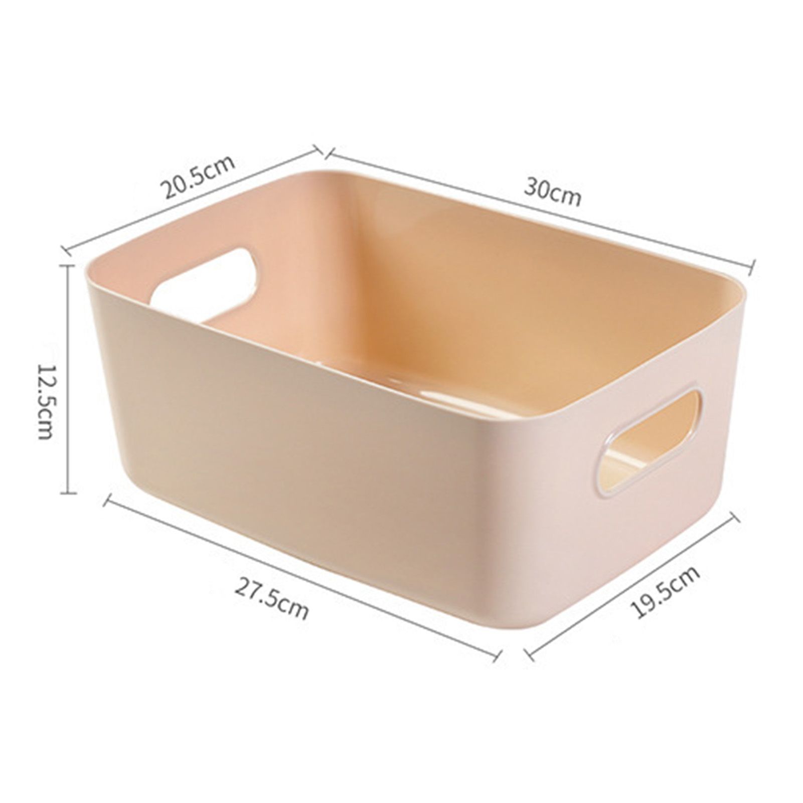 Desktop Storage Basket PP Cosmetic Storages Box Desktops Sundries Organizer with Handle for HouseholdLarge Apricot - Image 2
