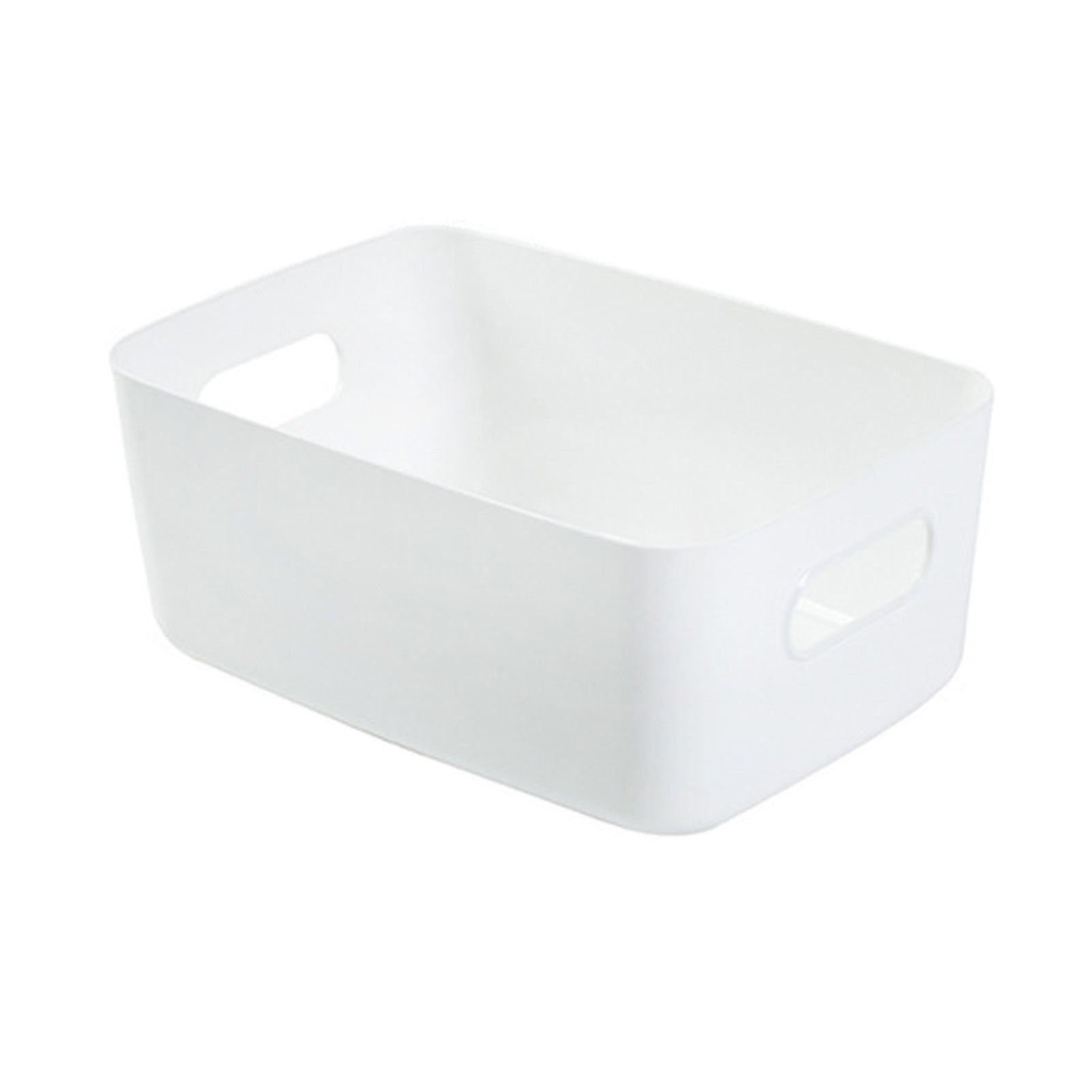 Desktop Storage Basket PP Cosmetic Storages Box Desktops Sundries Organizer with Handle for HouseholdLarge White - Image 1
