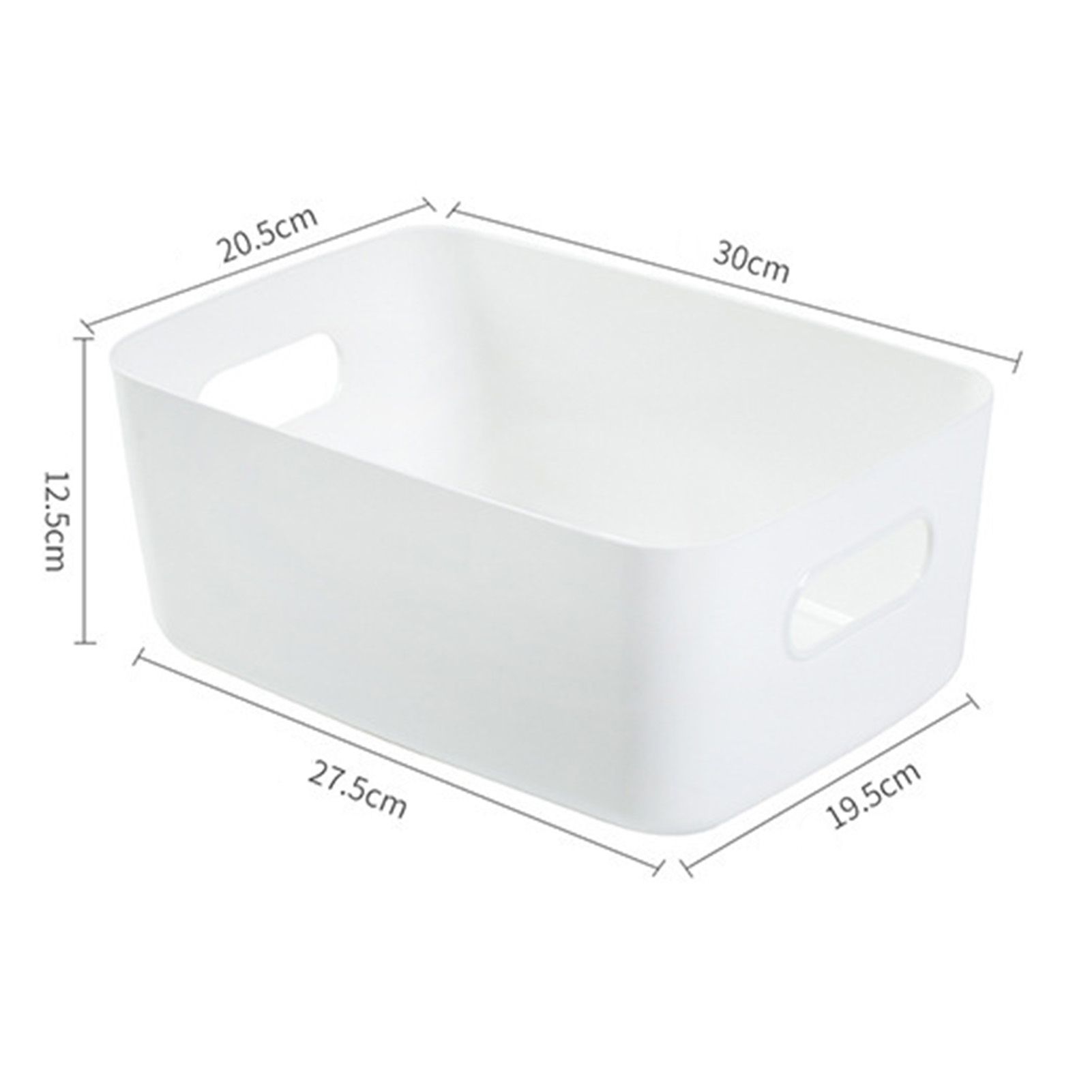 Desktop Storage Basket PP Cosmetic Storages Box Desktops Sundries Organizer with Handle for HouseholdLarge White - Image 2