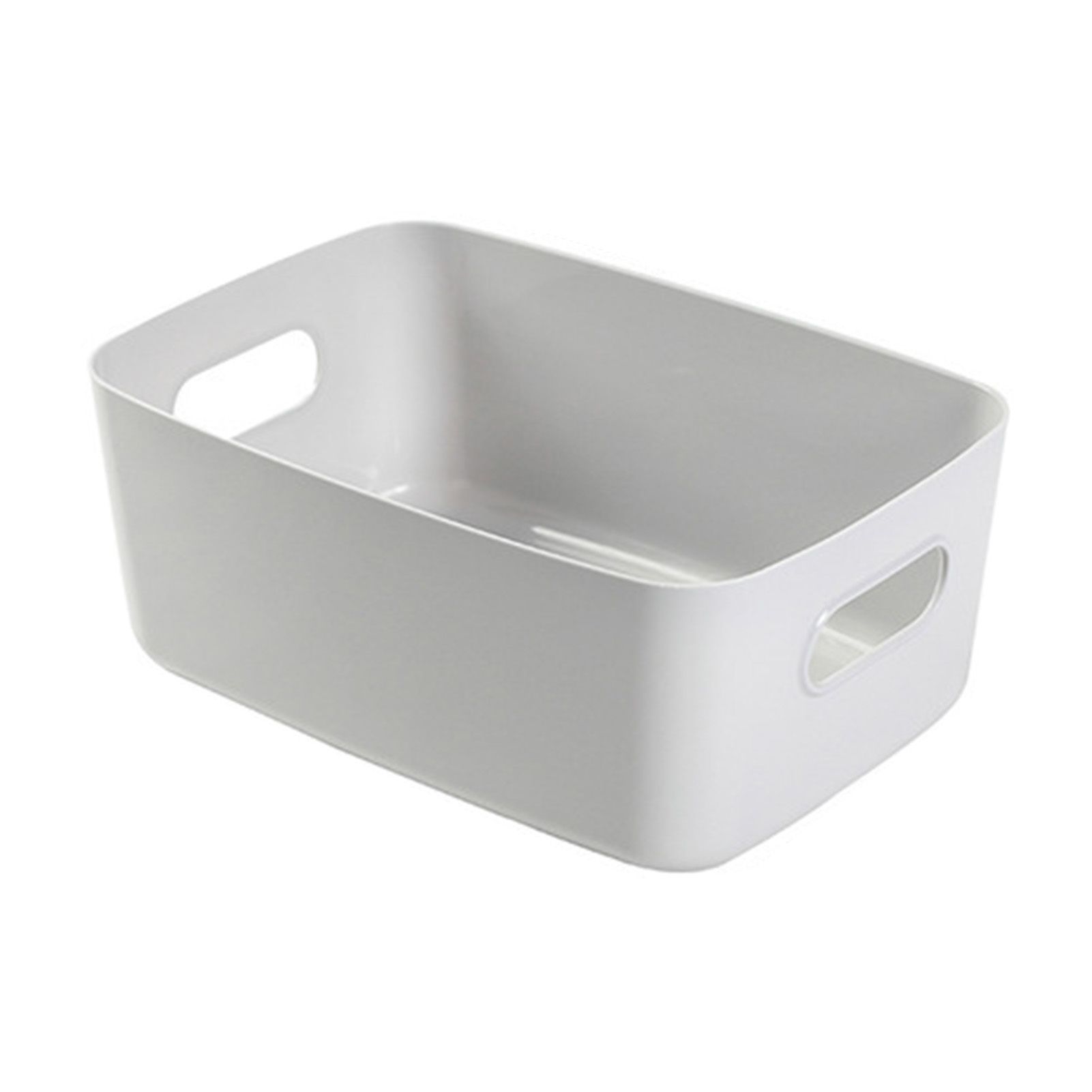 Desktop Storage Basket PP Cosmetic Storages Box Desktops Sundries Organizer with Handle for HouseholdLarge Gray - Image 1