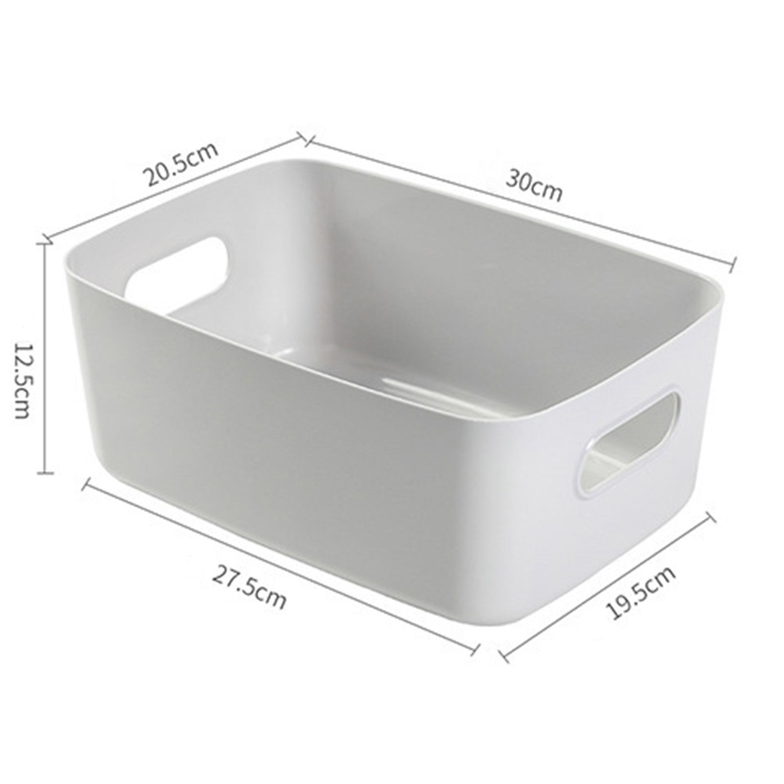 Desktop Storage Basket PP Cosmetic Storages Box Desktops Sundries Organizer with Handle for HouseholdLarge Gray - Image 2