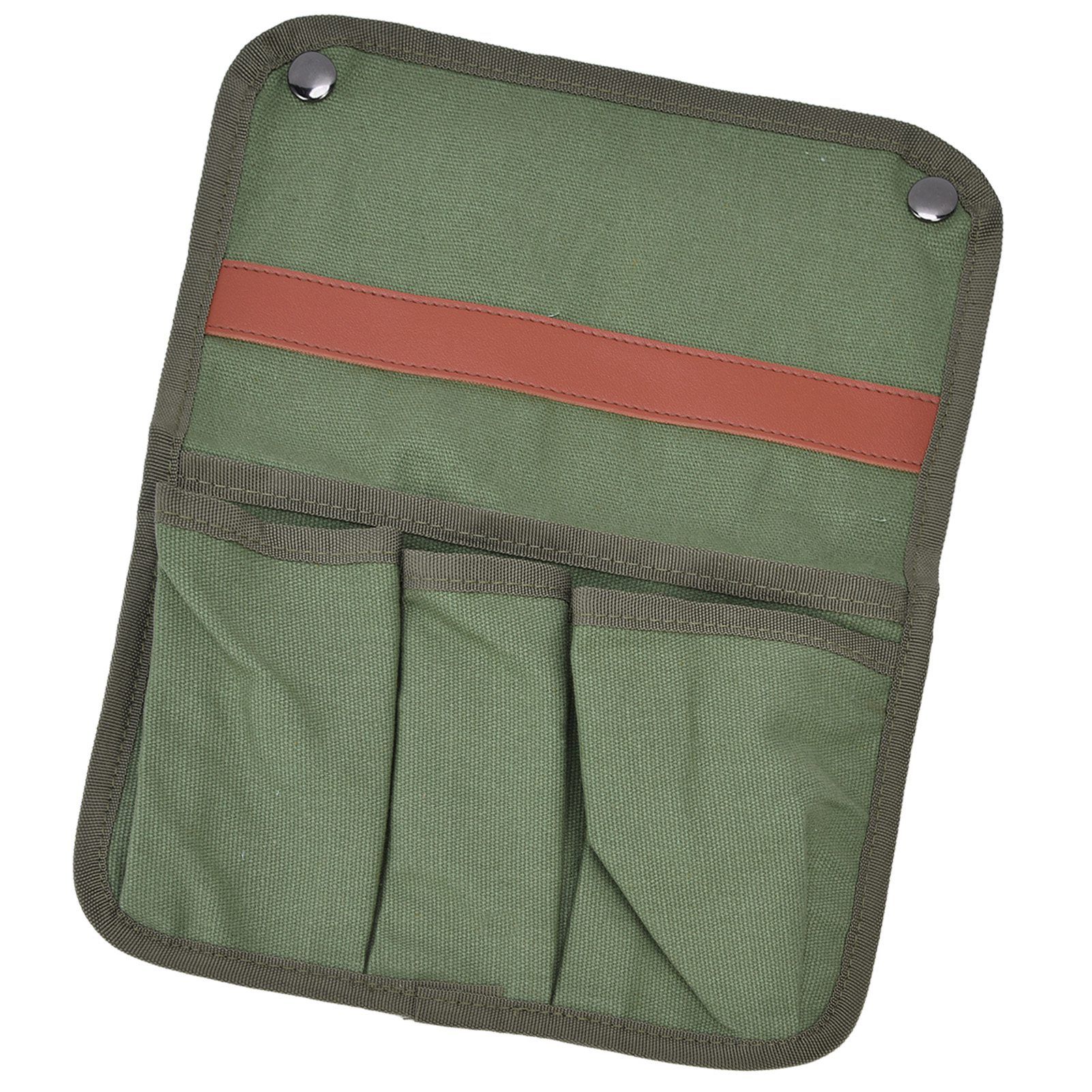 Camping Chair Armrest Storage Bag Large Capacity Multiple Pockets Portable Chair Hanging Storage Bag for Outdoor BeachMilitary Green - Image 2