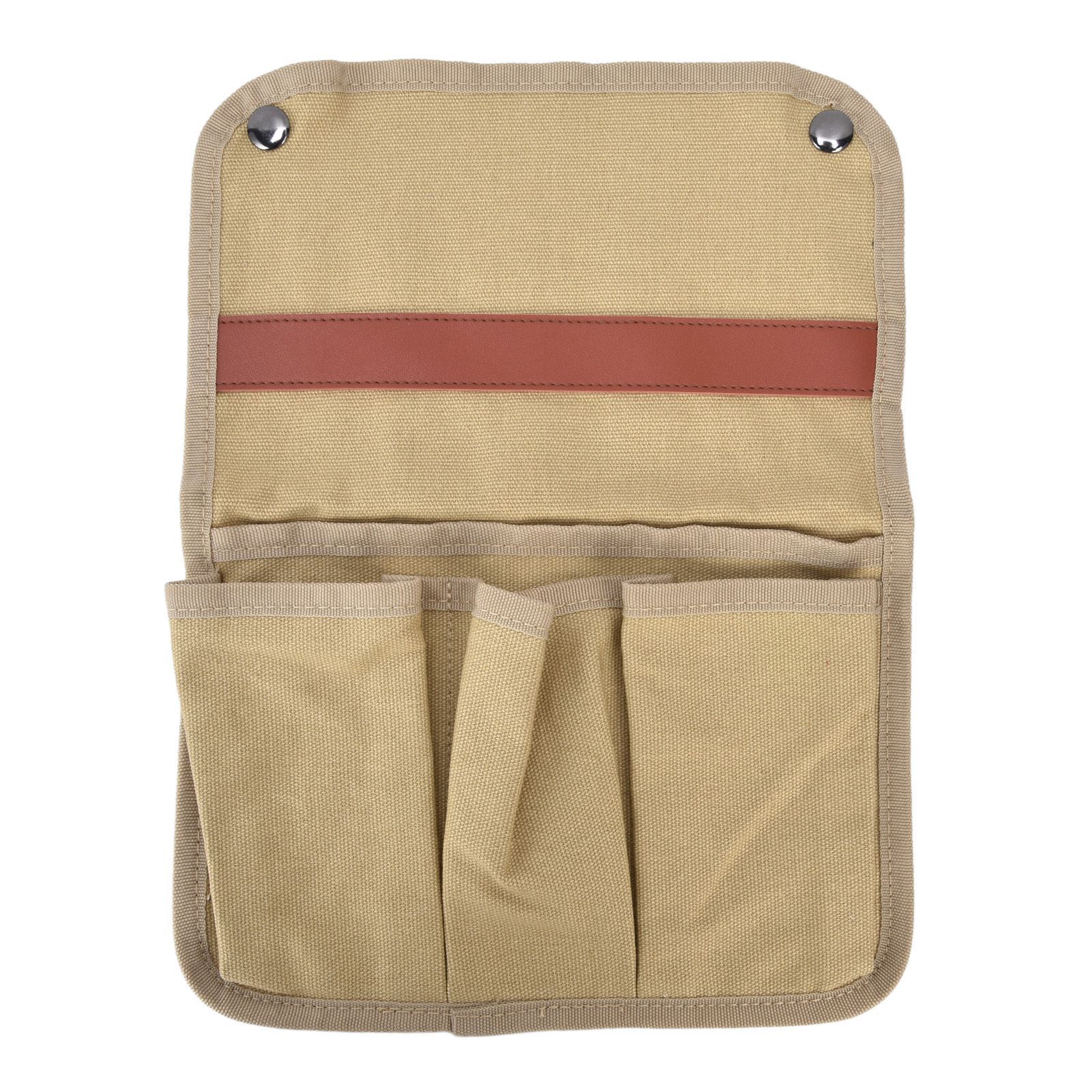 Camping Chair Armrest Storage Bag Large Capacity Multiple Pockets Portable Chair Hanging Storage Bag for Outdoor BeachKhaki - Image 1