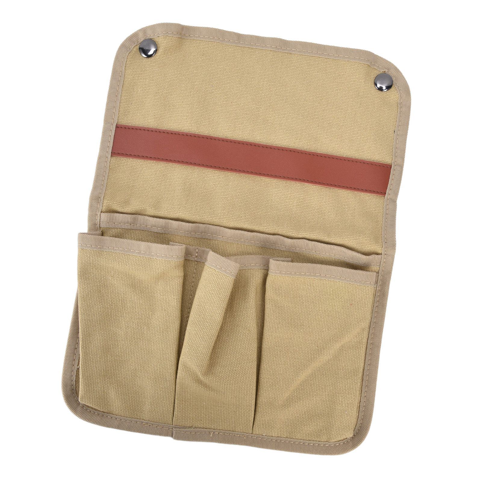 Camping Chair Armrest Storage Bag Large Capacity Multiple Pockets Portable Chair Hanging Storage Bag for Outdoor BeachKhaki - Image 2