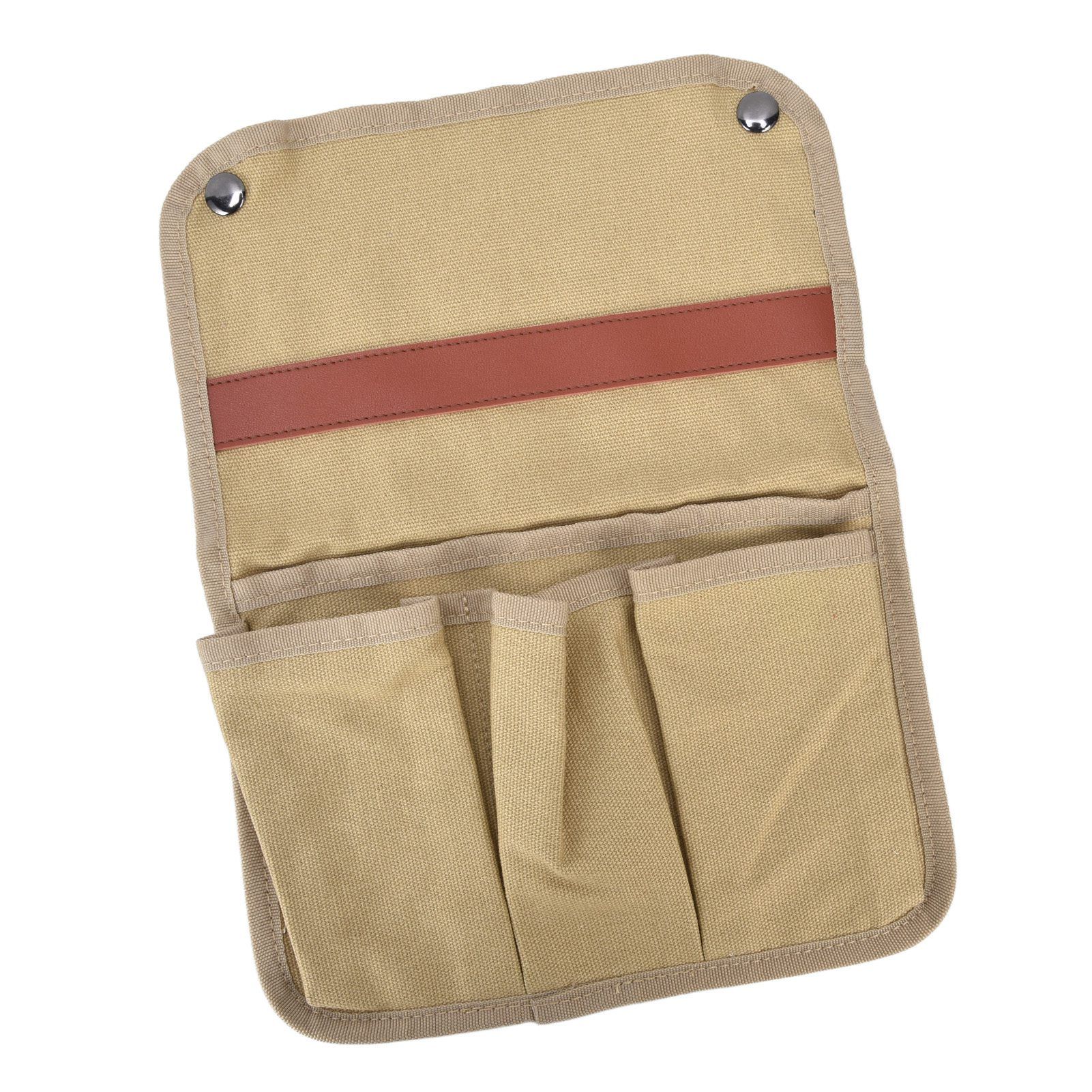 Camping Chair Armrest Storage Bag Large Capacity Multiple Pockets Portable Chair Hanging Storage Bag for Outdoor BeachKhaki - Image 3