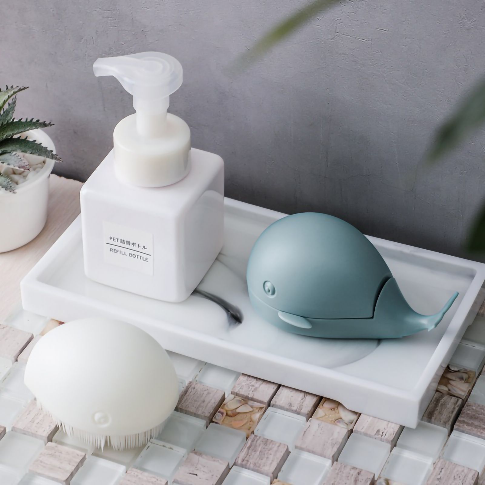 Clothes Cleaning Brush Soft Bristles Cute Whale Shape Portable Shoes Scrubbing Brush for Home TravelBlue - Image 3