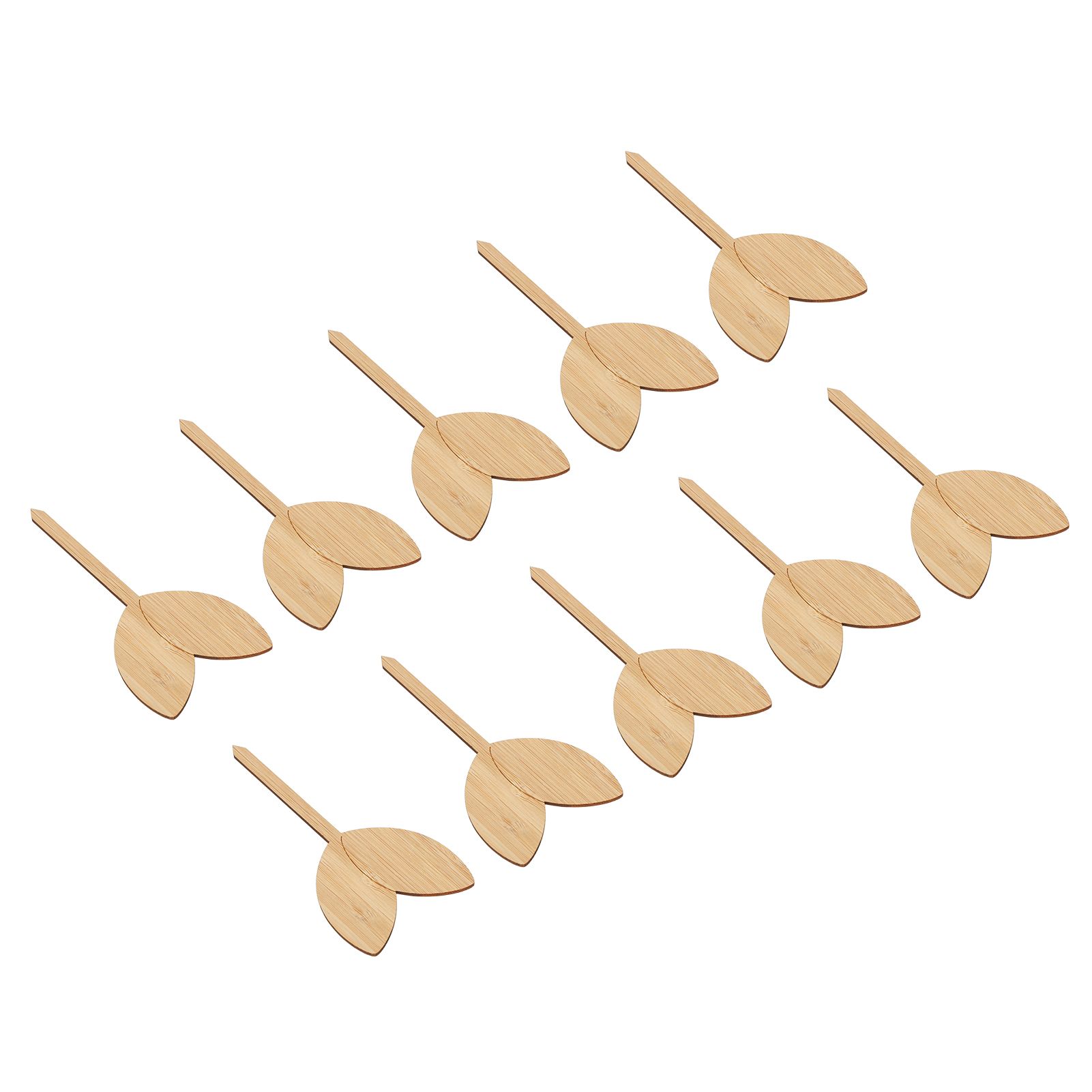 10pcs Plant Labels Bamboo Material Easy Writing 1/8 in Thickness Decorative Garden Markers for GardenerLeaf Shape - Image 2