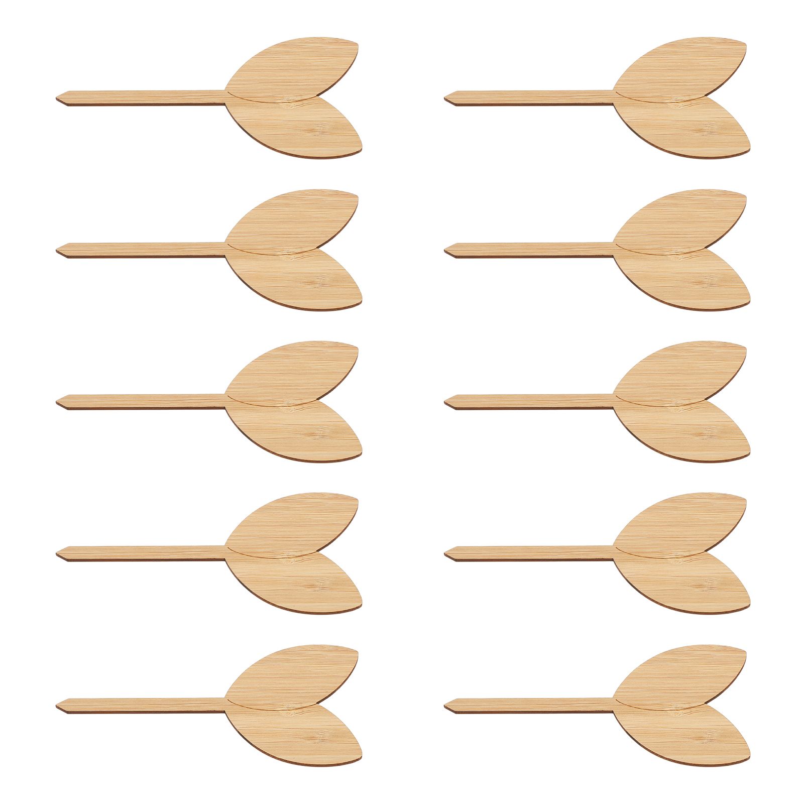 10pcs Plant Labels Bamboo Material Easy Writing 1/8 in Thickness Decorative Garden Markers for GardenerLeaf Shape - Image 4