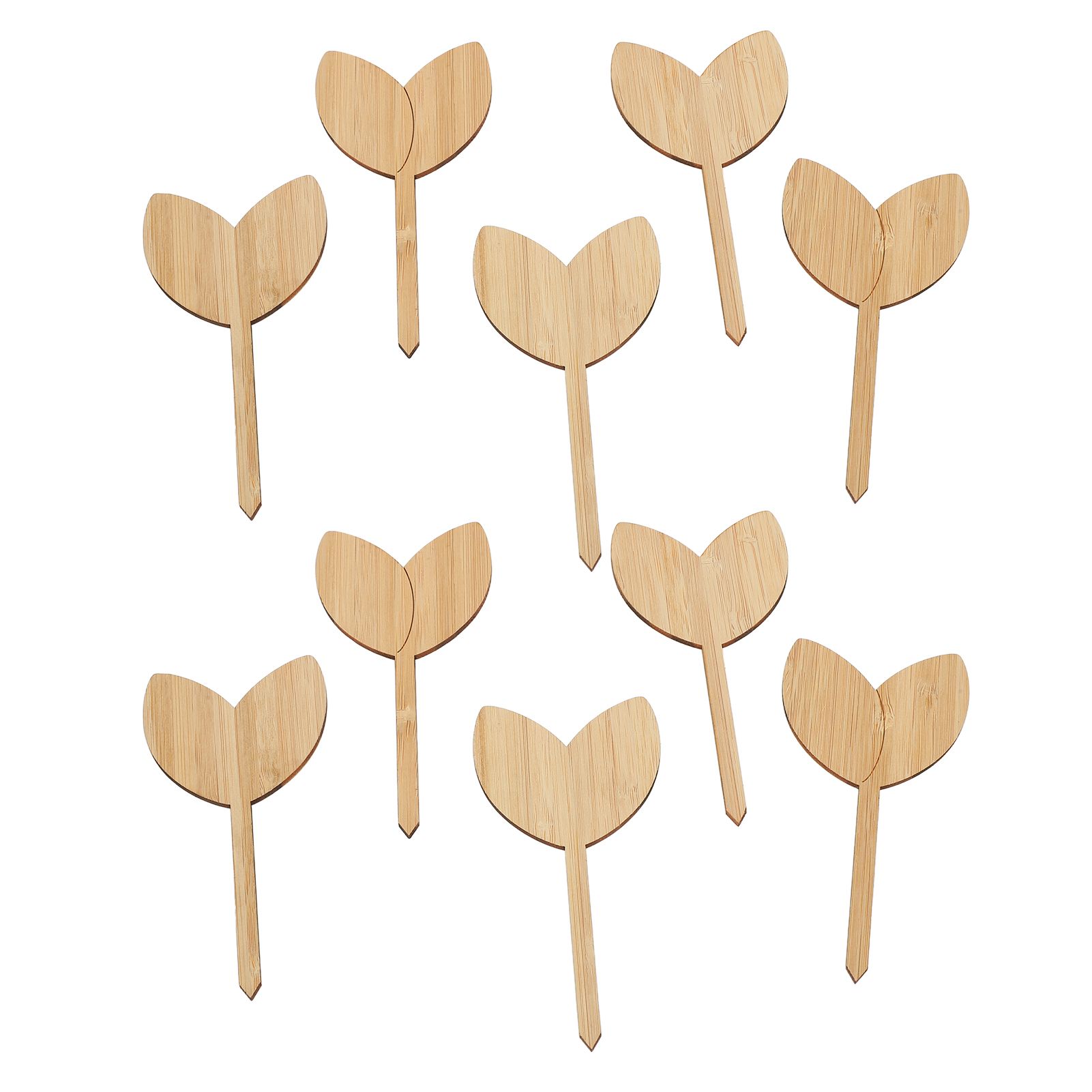 10pcs Plant Labels Bamboo Material Easy Writing 1/8 in Thickness Decorative Garden Markers for GardenerLeaf Shape - Image 7