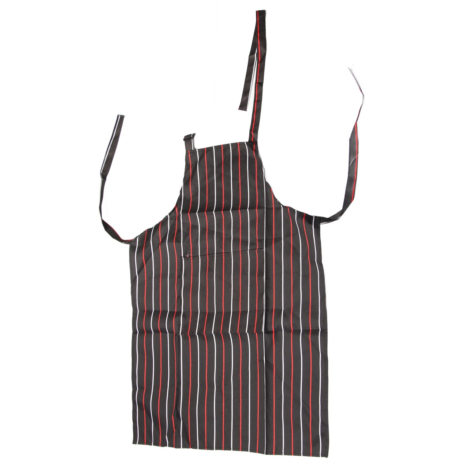 Bib Apron Waterproof Adjustable Kitchen Cooking Aprons with Dual Pockets for Kitchens Restaurants BakersRed and White Bars - Image 3