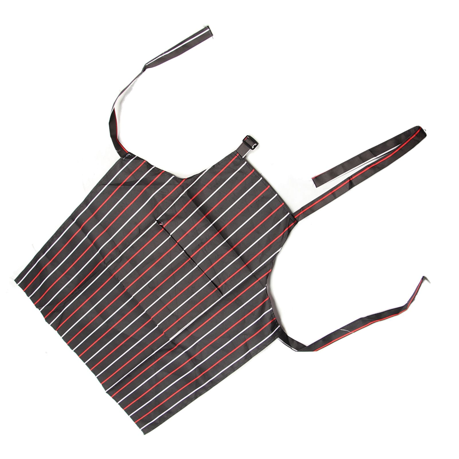 Bib Apron Waterproof Adjustable Kitchen Cooking Aprons with Dual Pockets for Kitchens Restaurants BakersRed and White Bars - Image 5