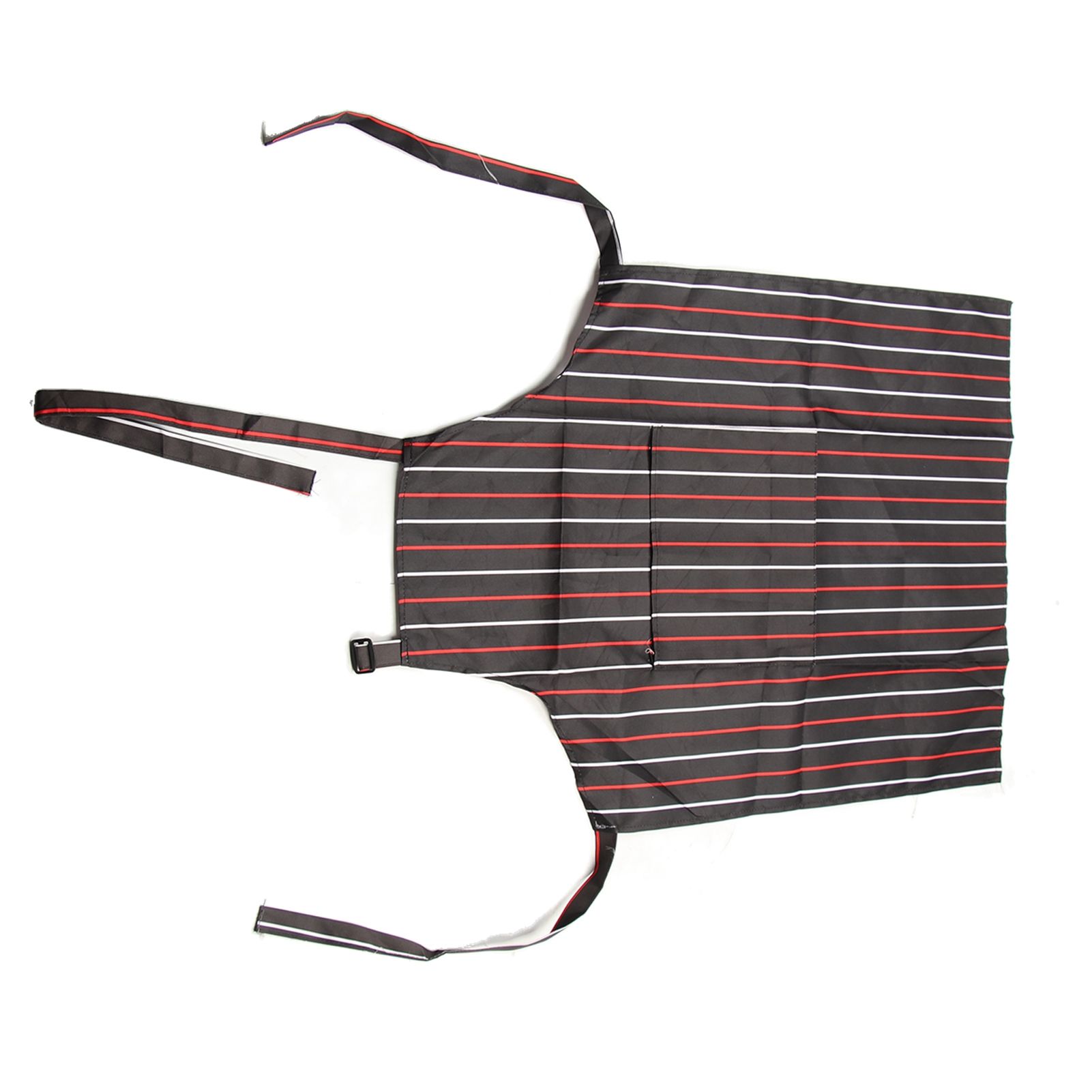 Bib Apron Waterproof Adjustable Kitchen Cooking Aprons with Dual Pockets for Kitchens Restaurants BakersRed and White Bars - Image 6