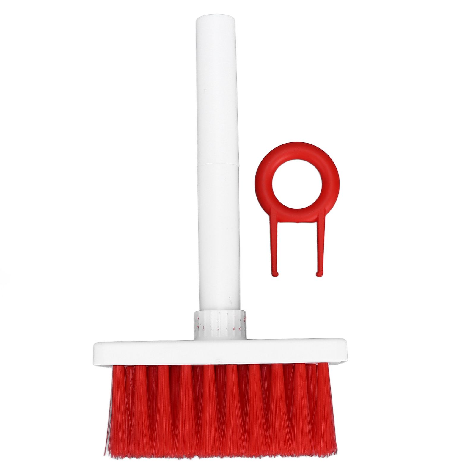 Keyboard Brush Separate Double Head Design 5 in 1 Multifunction 3 Row Design Plastic Cleaning Brush Pen for HeadphonesWhite Red - Image 1