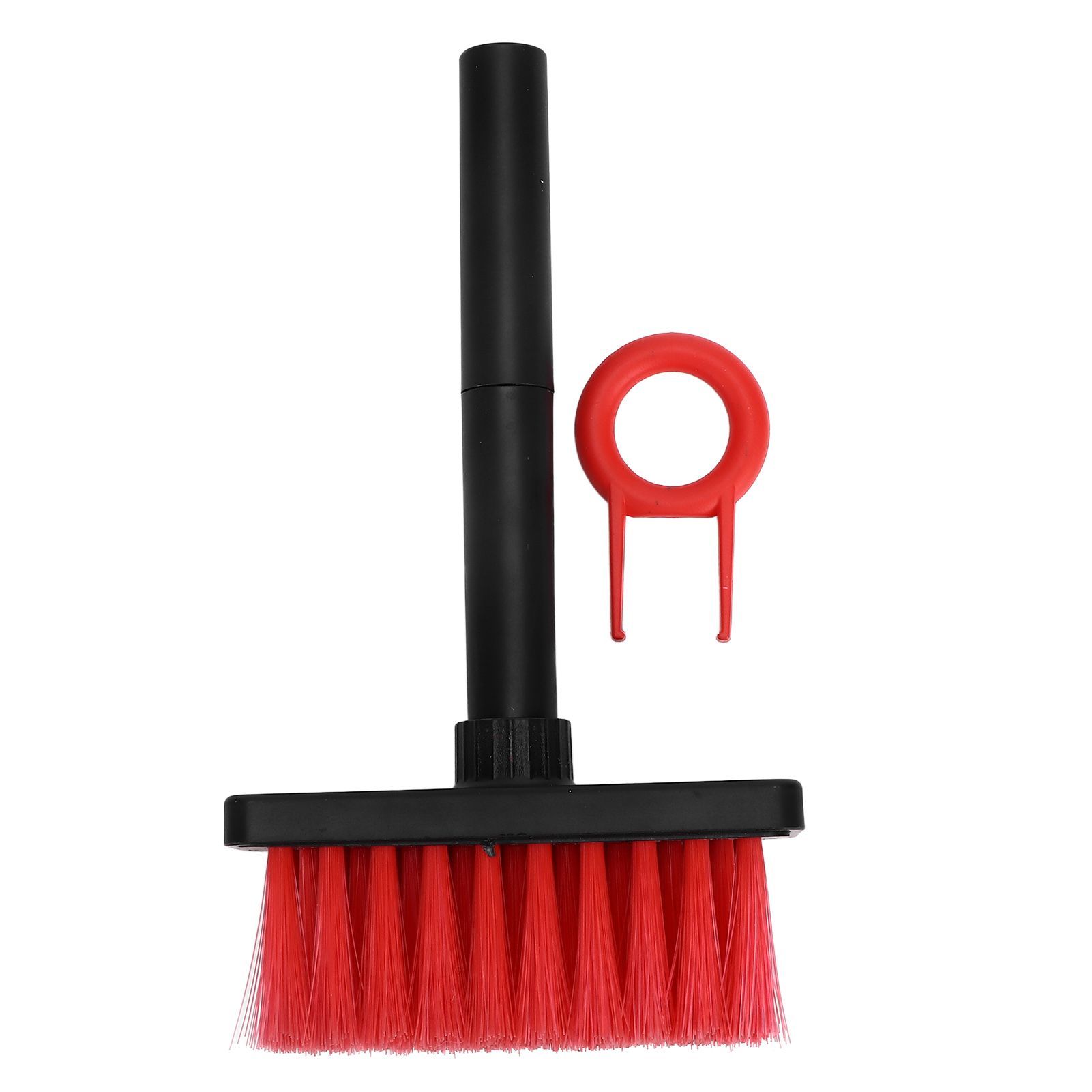 Keyboard Brush Separate Double Head Design 5 in 1 Multifunction 3 Row Design Plastic Cleaning Brush Pen for HeadphonesBlack Red - Image 1