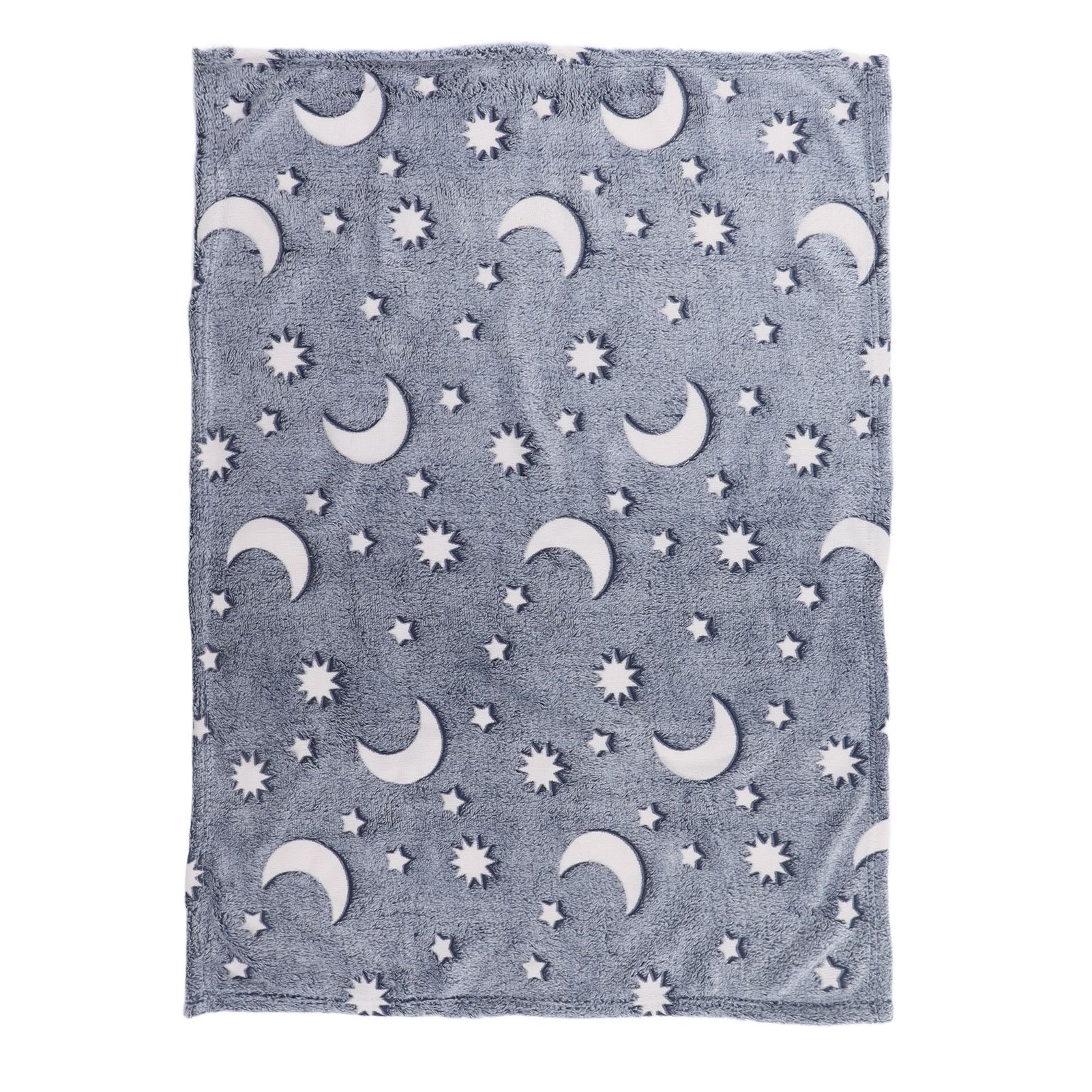 1.52x1M Luminous Blanket Double Sided Polyester Glowing Blanket Bedroom Air Conditioning Blanket for KidsDusty Blue - Image 1