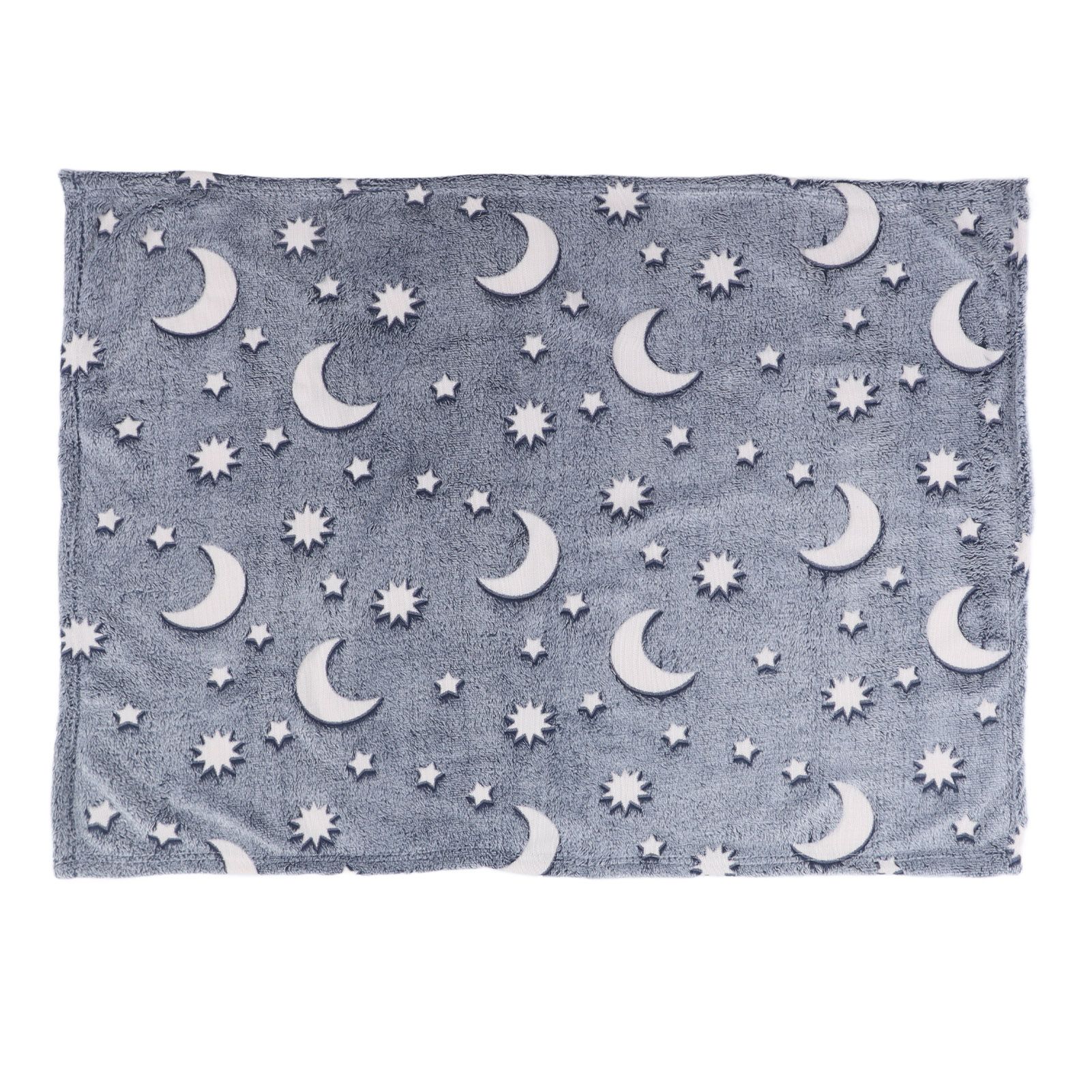 1.52x1M Luminous Blanket Double Sided Polyester Glowing Blanket Bedroom Air Conditioning Blanket for KidsDusty Blue - Image 3