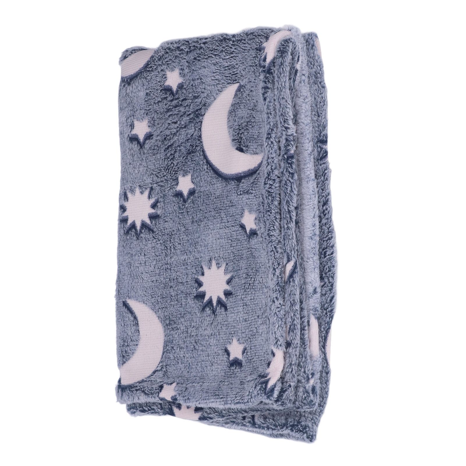 1.52x1M Luminous Blanket Double Sided Polyester Glowing Blanket Bedroom Air Conditioning Blanket for KidsDusty Blue - Image 6