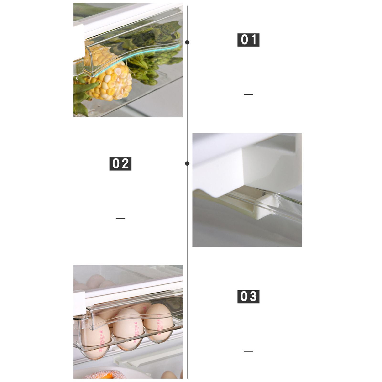 Clear Organizing Bin Durable ABS PET Drawer Type Transparent Design Wide Application Egg Storage BinEgg Bin with Holder - Image 2