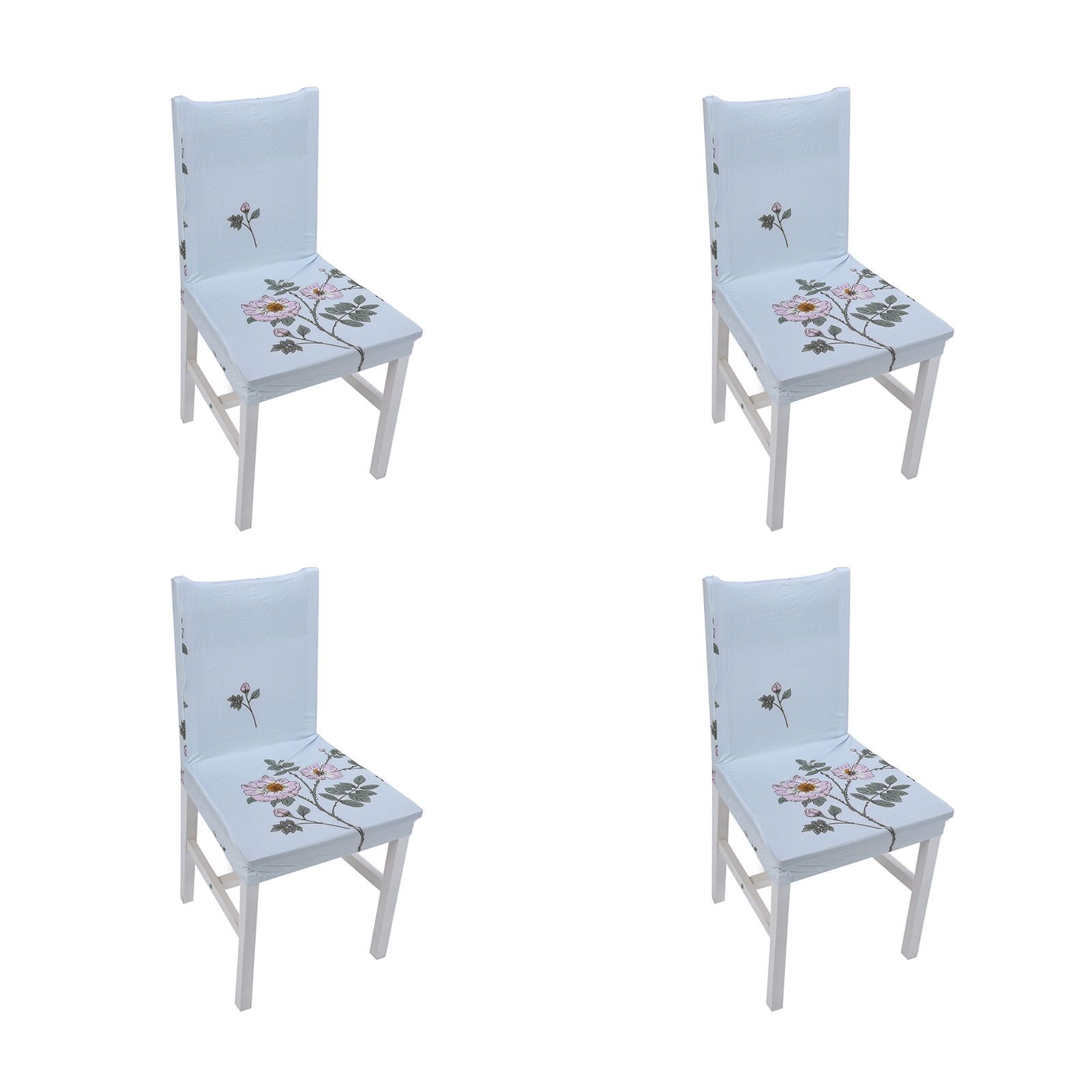 4Pcs Chair Slipcover High Elasticity Stylish Elegant Design Dustproof Dining Chair Cover for Hotel Office BanquetRose Spread - Image 4
