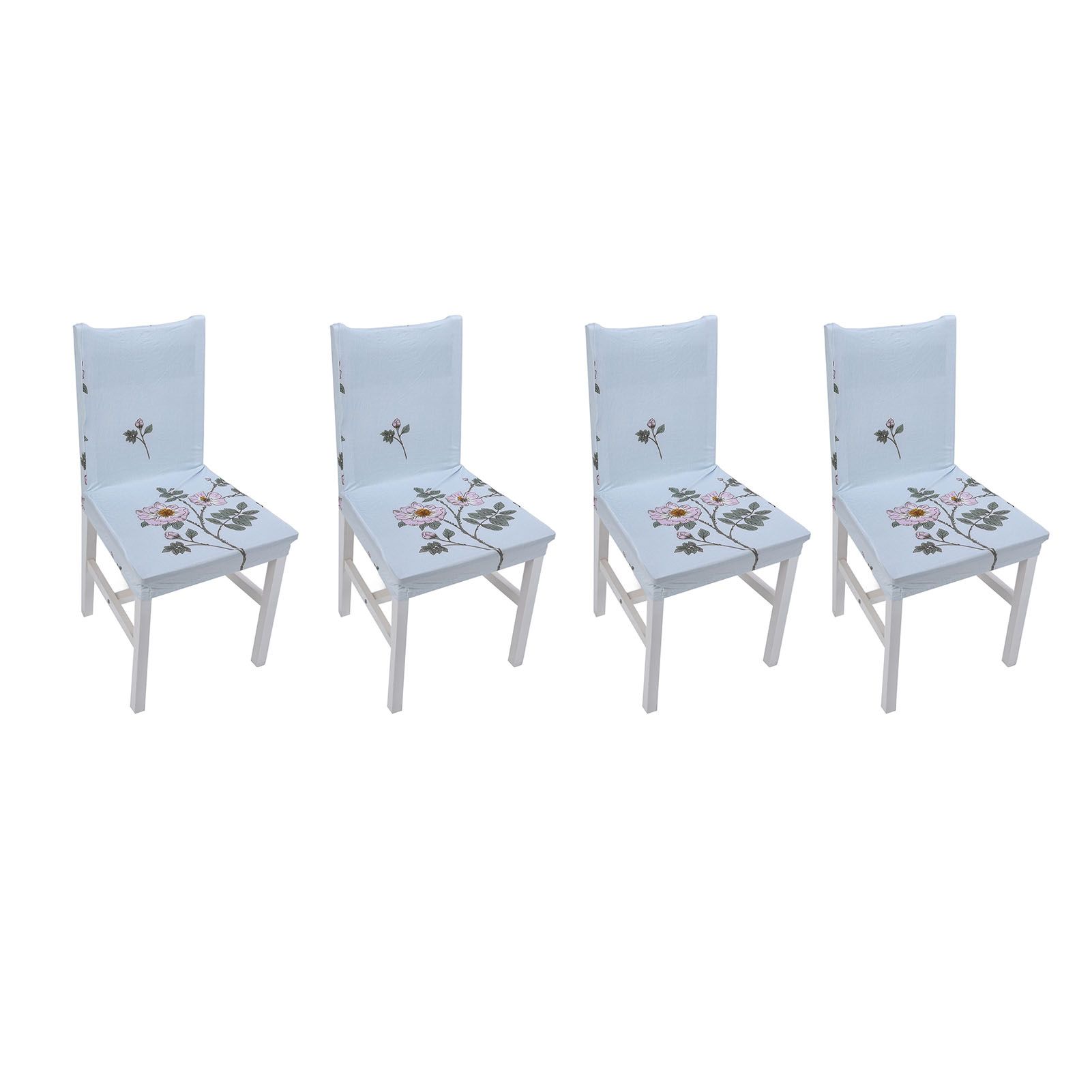 4Pcs Chair Slipcover High Elasticity Stylish Elegant Design Dustproof Dining Chair Cover for Hotel Office BanquetRose Spread - Image 5