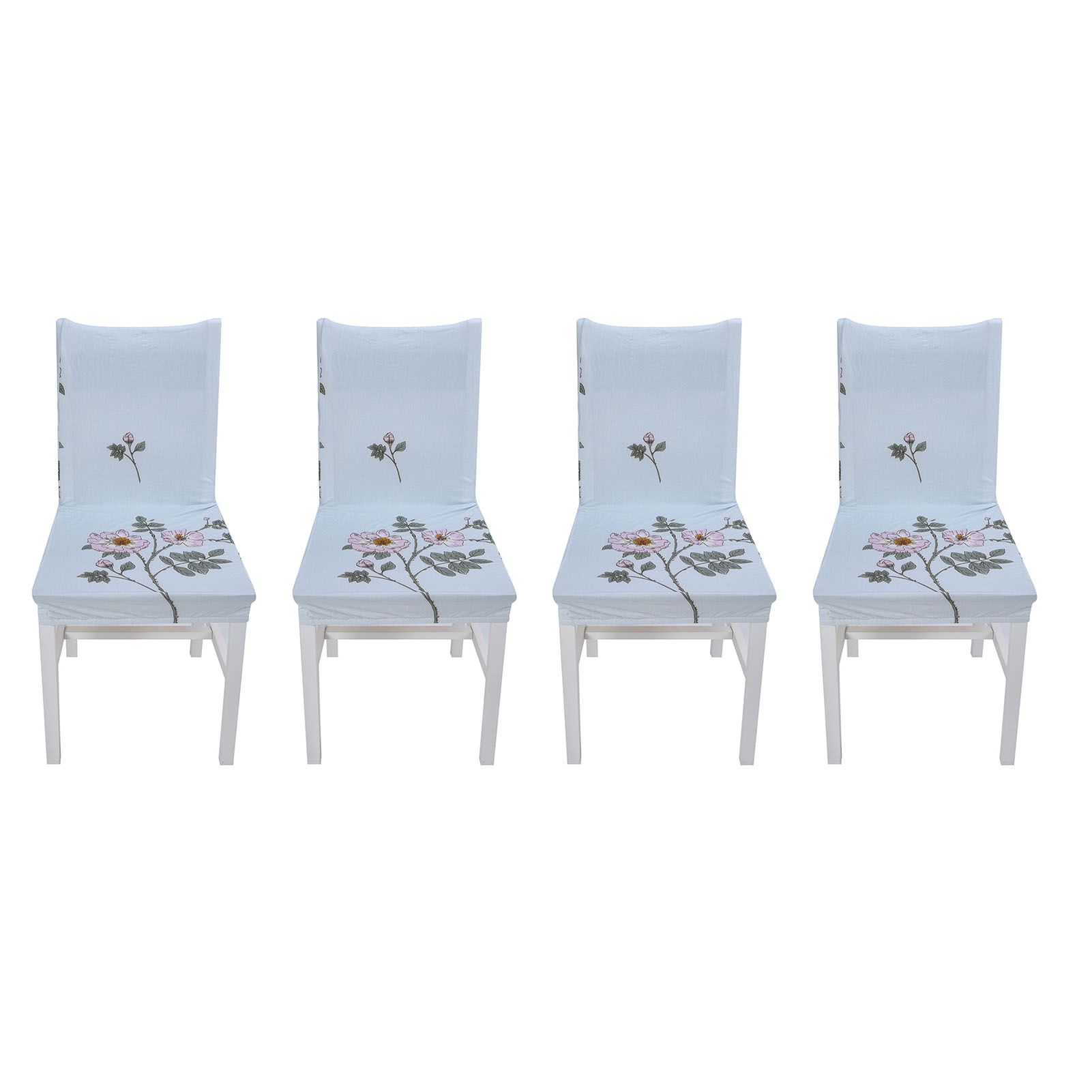4Pcs Chair Slipcover High Elasticity Stylish Elegant Design Dustproof Dining Chair Cover for Hotel Office BanquetRose Spread - Image 8
