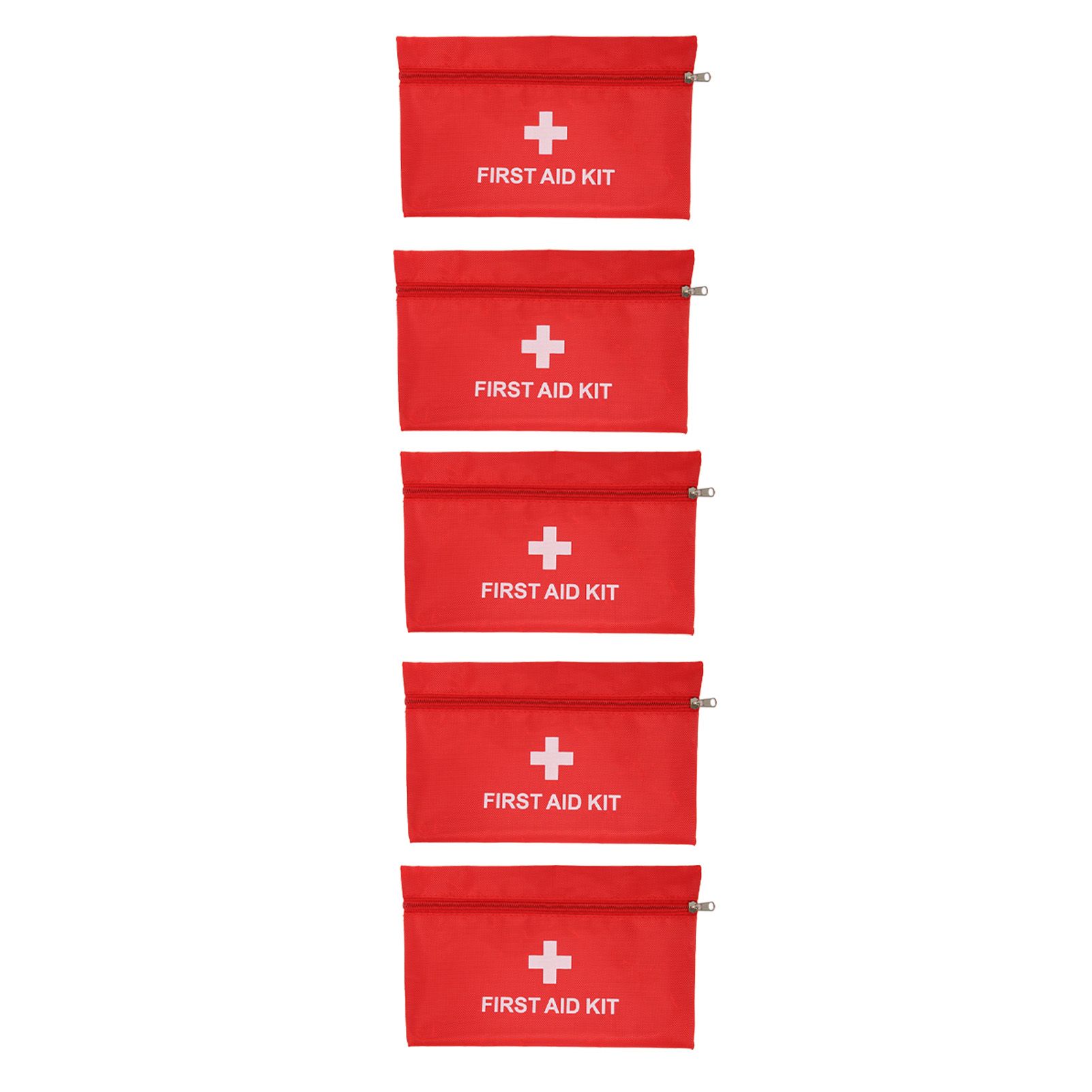 5Pcs/Set Potable Medicine Bag Empty Aid Case Rescue Pouch Waterproof Nylon Red for Home Outdoor Travel Large 25x16cm/9.84x6.3in - Image 7
