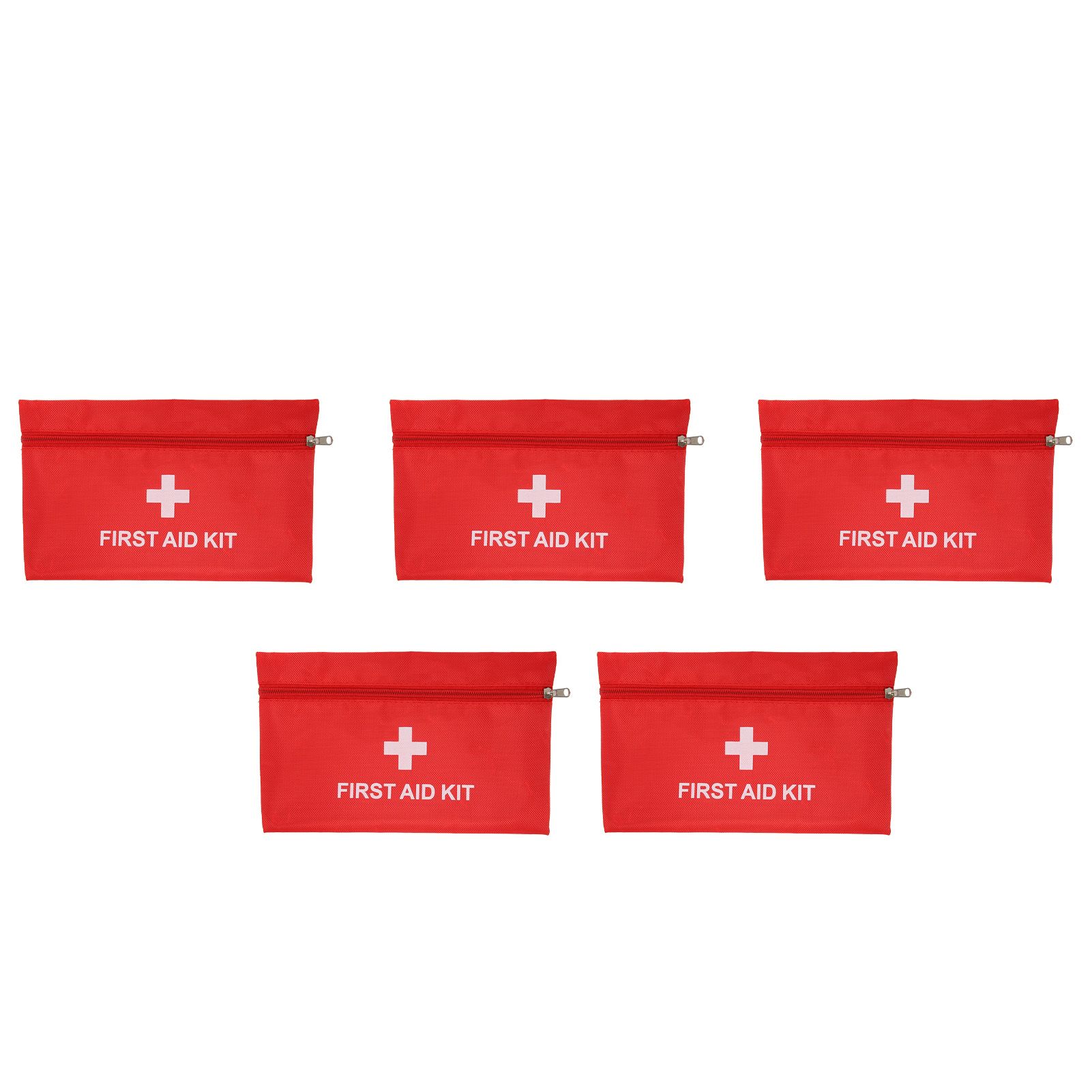 5Pcs/Set Potable Medicine Bag Empty Aid Case Rescue Pouch Waterproof Nylon Red for Home Outdoor Travel Small 20x14cm/7.87x5.51in - Image 3