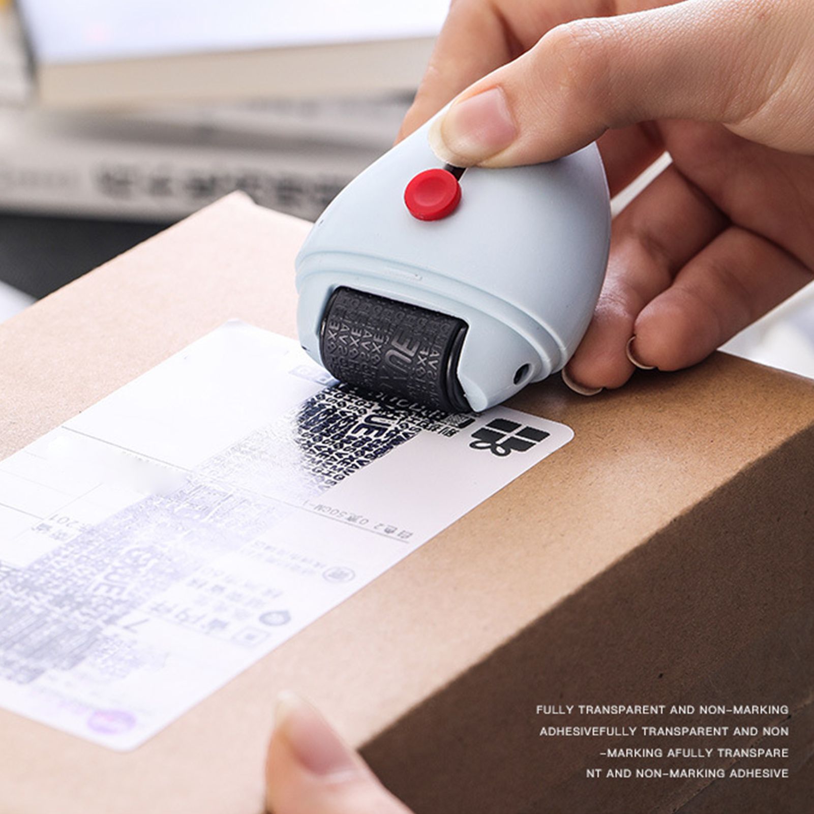 Identity Protection Roller Stamps Effective Cover Protect Intimacy Mini Portable Box Cutter for Household Express Station Blue - Image 4