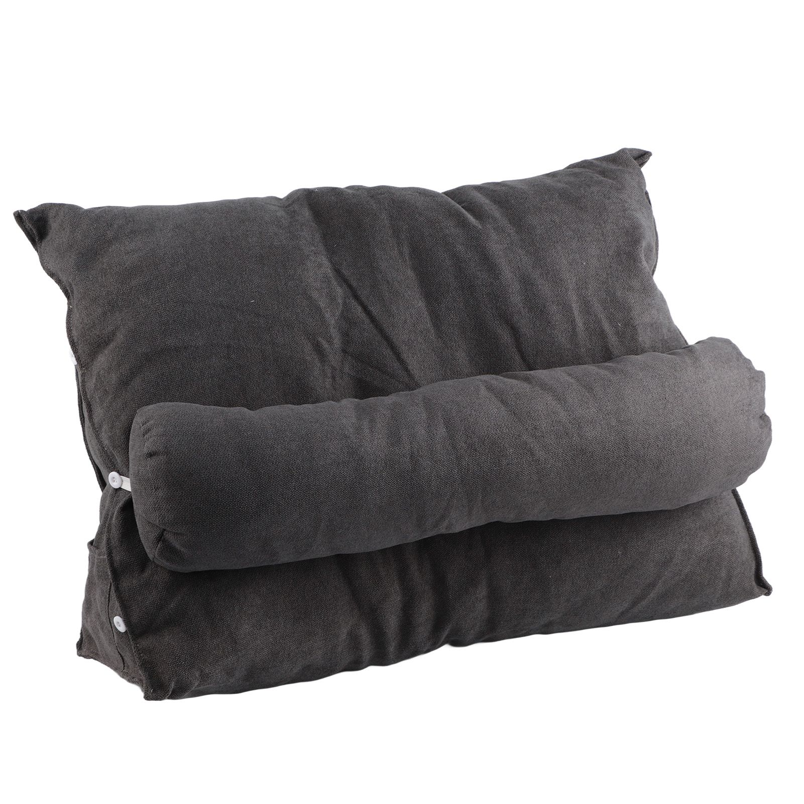 Large Backrest 60x22x50cm Triangular Design Detachable Soft Comfortable Reading Pillow Backrest for Home Sofa Bed Light Gray 60x22x50cm - Image 2