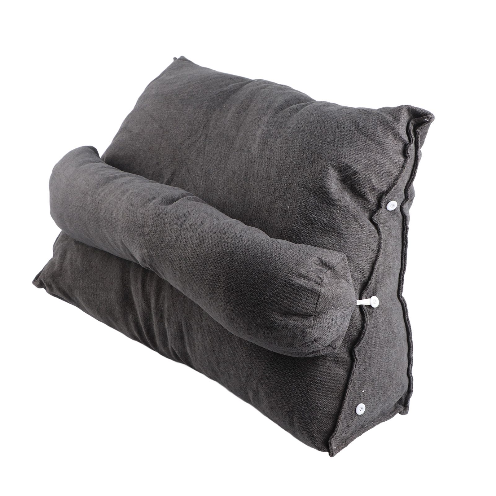 Large Backrest 60x22x50cm Triangular Design Detachable Soft Comfortable Reading Pillow Backrest for Home Sofa Bed Light Gray 60x22x50cm - Image 3
