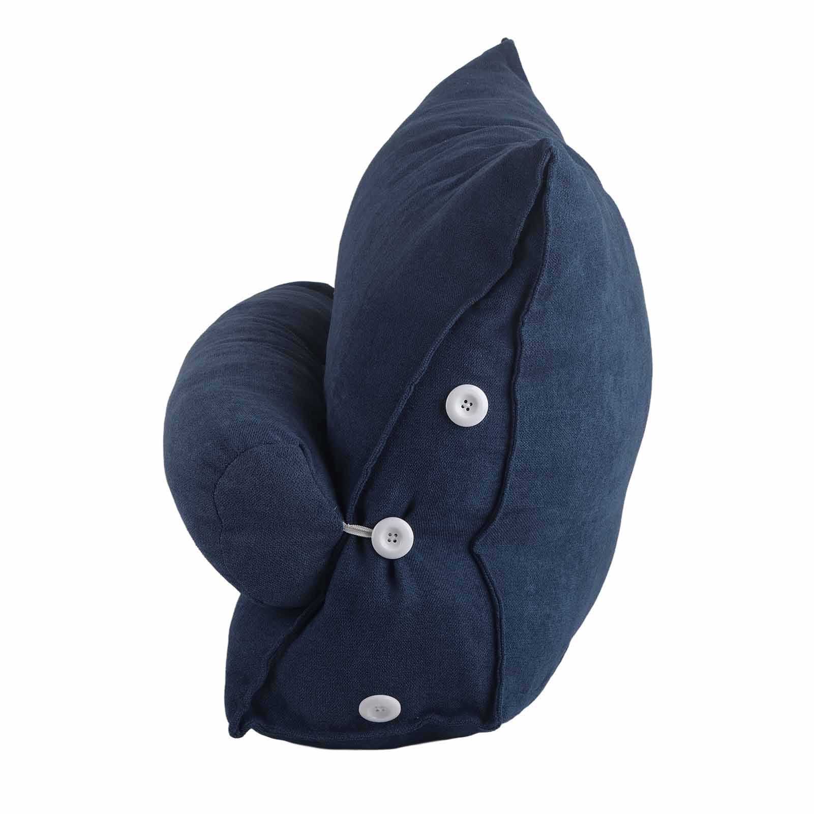 Large Backrest 60x22x50cm Triangular Design Detachable Soft Comfortable Reading Pillow Backrest for Home Sofa Bed Dark Blue 60x22x50cm - Image 4