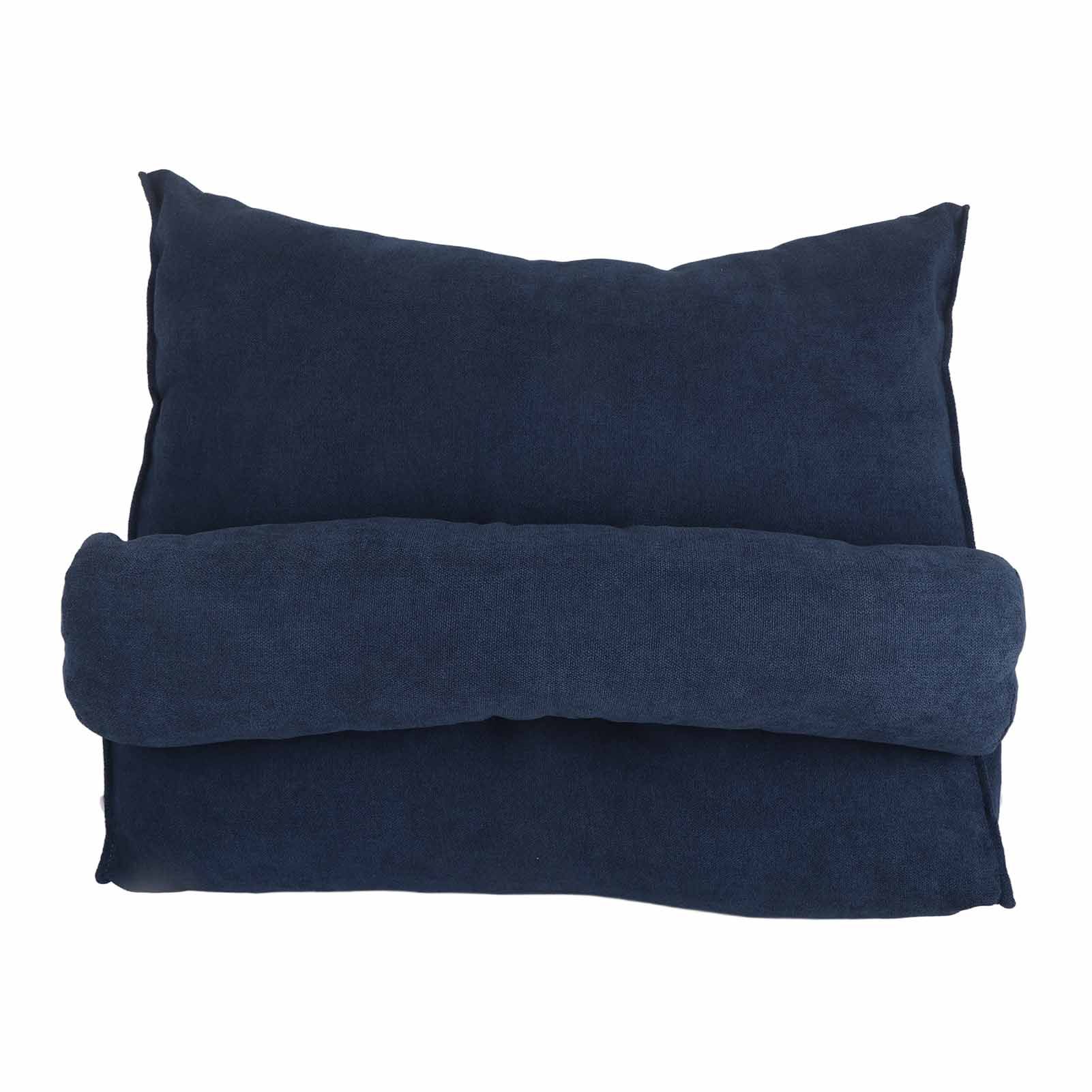 Large Backrest 60x22x50cm Triangular Design Detachable Soft Comfortable Reading Pillow Backrest for Home Sofa Bed Dark Blue 60x22x50cm - Image 5