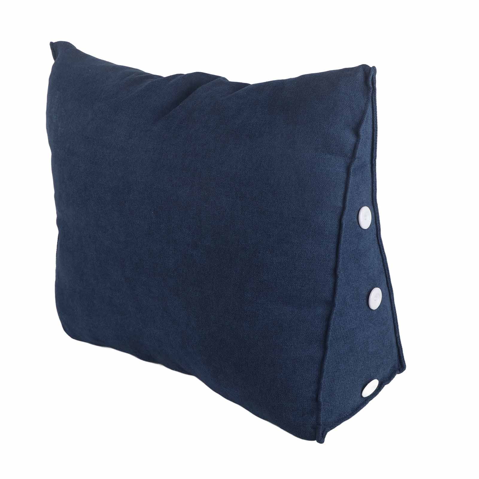 Large Backrest 60x22x50cm Triangular Design Detachable Soft Comfortable Reading Pillow Backrest for Home Sofa Bed Dark Blue 60x22x50cm - Image 6
