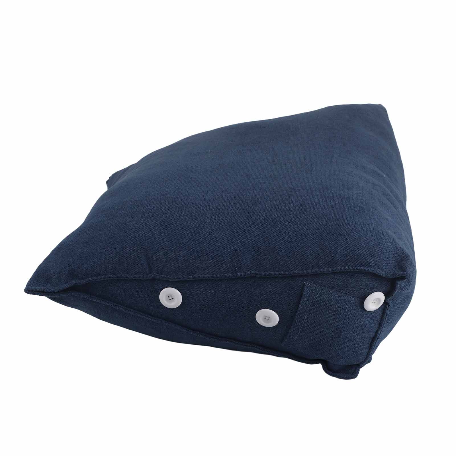 Large Backrest 60x22x50cm Triangular Design Detachable Soft Comfortable Reading Pillow Backrest for Home Sofa Bed Dark Blue 60x22x50cm - Image 7