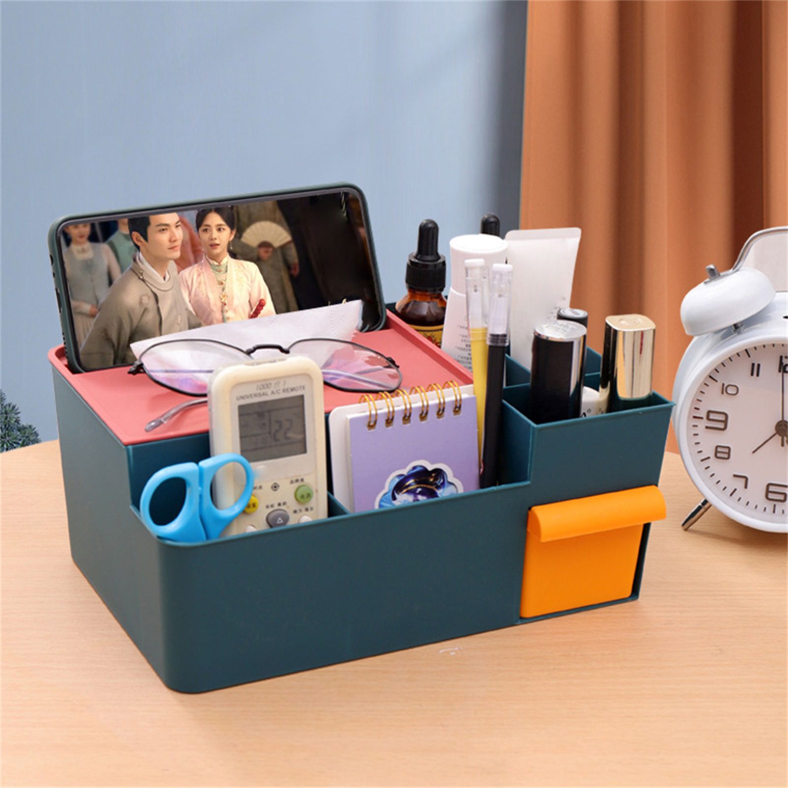Tissue Box Cover Multipurpose Stylish Decorative Facial Tissue Holder for Kitchen Dining Room Bathroom Desk Green with Yellow - Image 3