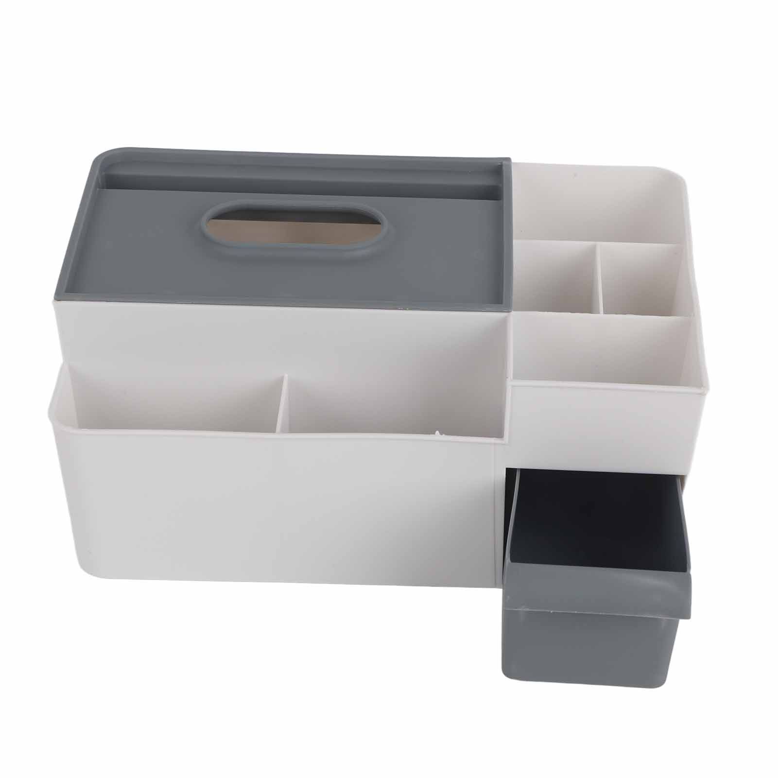 Tissue Box Cover Multipurpose Stylish Decorative Facial Tissue Holder for Kitchen Dining Room Bathroom Desk Light Grey with Dark Grey - Image 3