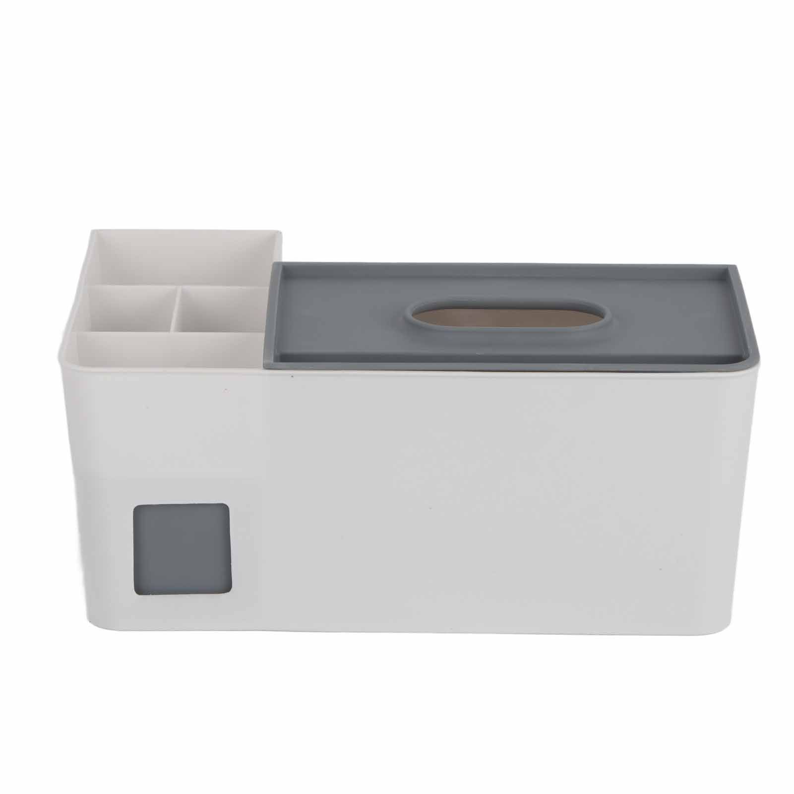 Tissue Box Cover Multipurpose Stylish Decorative Facial Tissue Holder for Kitchen Dining Room Bathroom Desk Light Grey with Dark Grey - Image 4