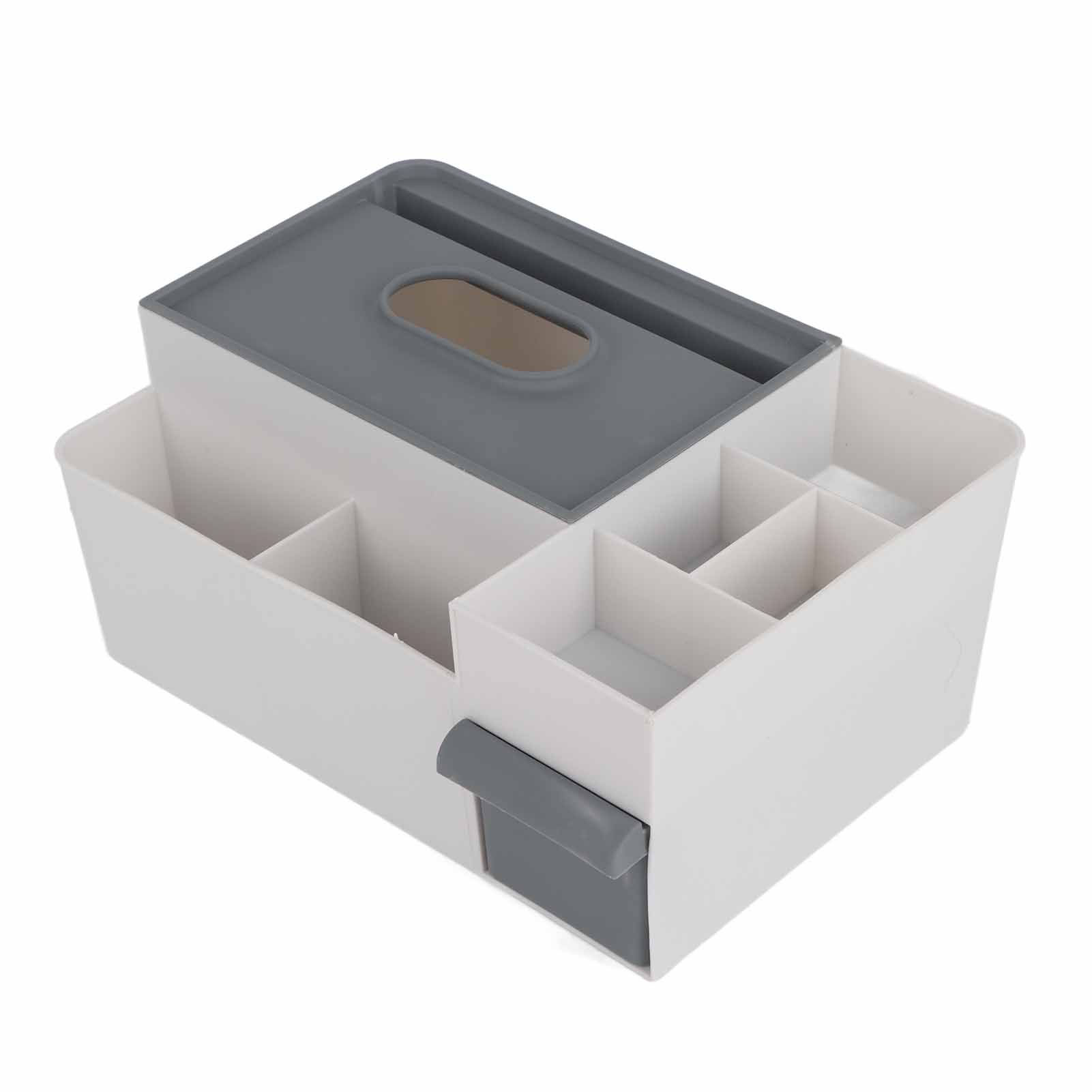 Tissue Box Cover Multipurpose Stylish Decorative Facial Tissue Holder for Kitchen Dining Room Bathroom Desk Light Grey with Dark Grey - Image 5