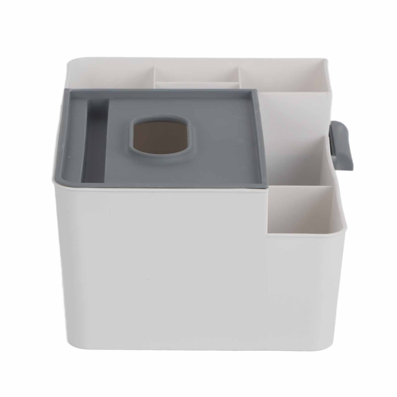 Tissue Box Cover Multipurpose Stylish Decorative Facial Tissue Holder for Kitchen Dining Room Bathroom Desk Light Grey with Dark Grey - Image 7