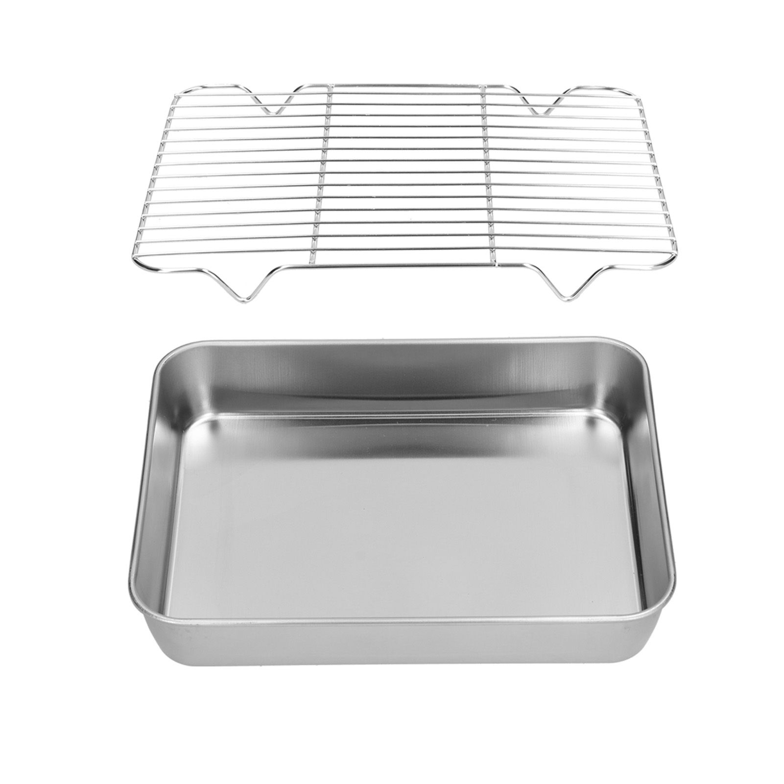 Roasting Pan and Rack Set Stainless Steel Easy Clean Rectangular Roaster with Rack for Cooking Baking23.5x17.5x5cm / 9.3x6.9x2.0in - Image 7