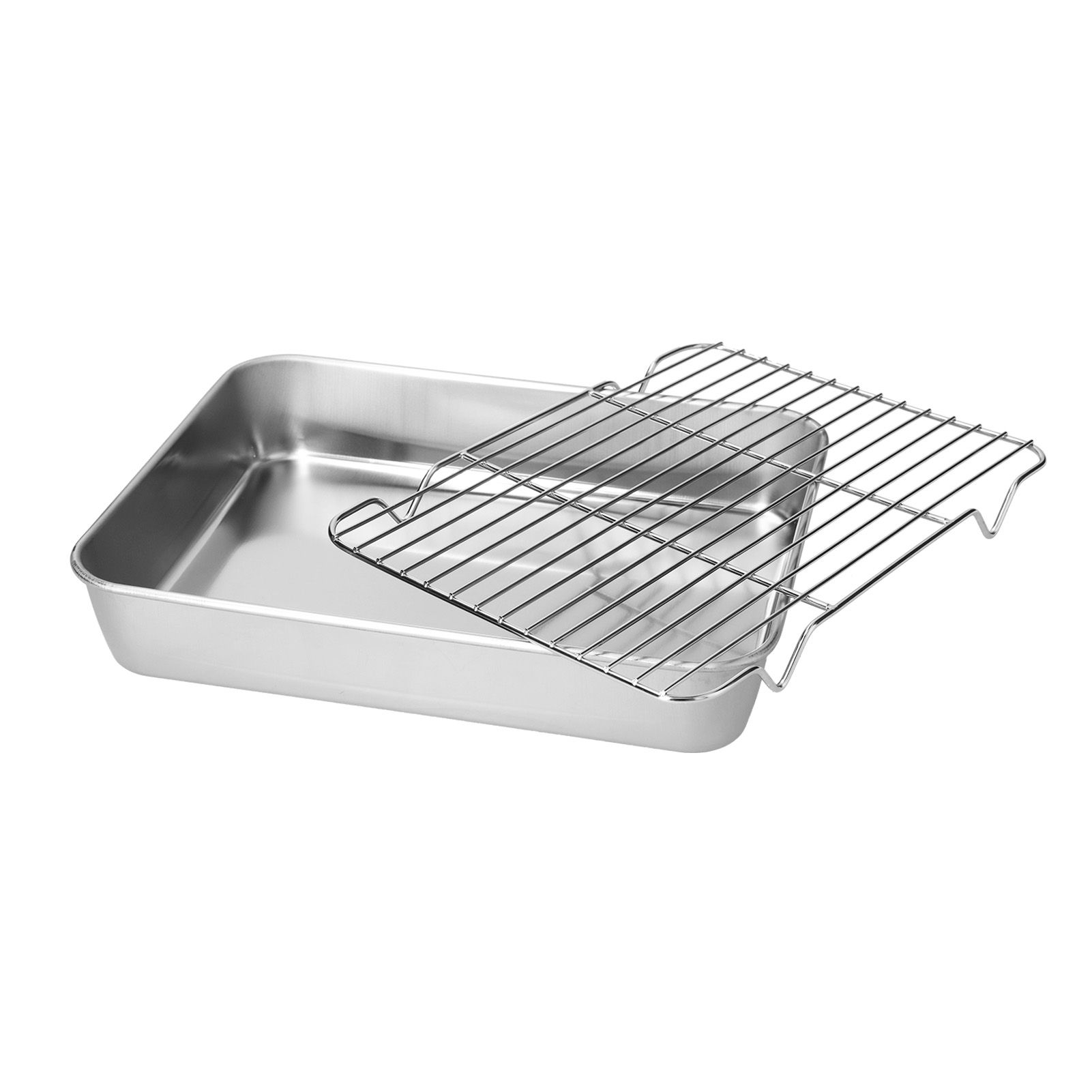 Roasting Pan and Rack Set Stainless Steel Easy Clean Rectangular Roaster with Rack for Cooking Baking23.5x17.5x5cm / 9.3x6.9x2.0in - Image 8