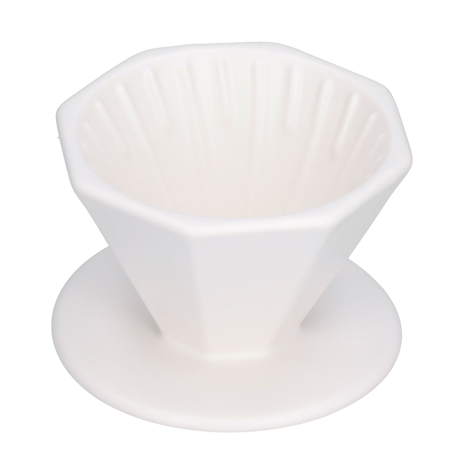 Coffee Dripper Ceramic Convenient Reliable Exquisite Portable Size Simple Design Pour Over Coffee DripperWhite - Image 3