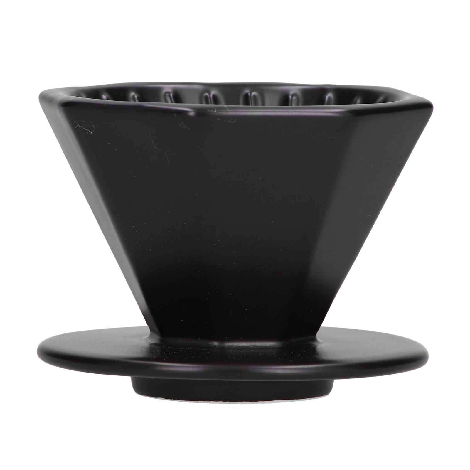 Coffee Dripper Ceramic Convenient Reliable Exquisite Portable Size Simple Design Pour Over Coffee DripperBlack - Image 1