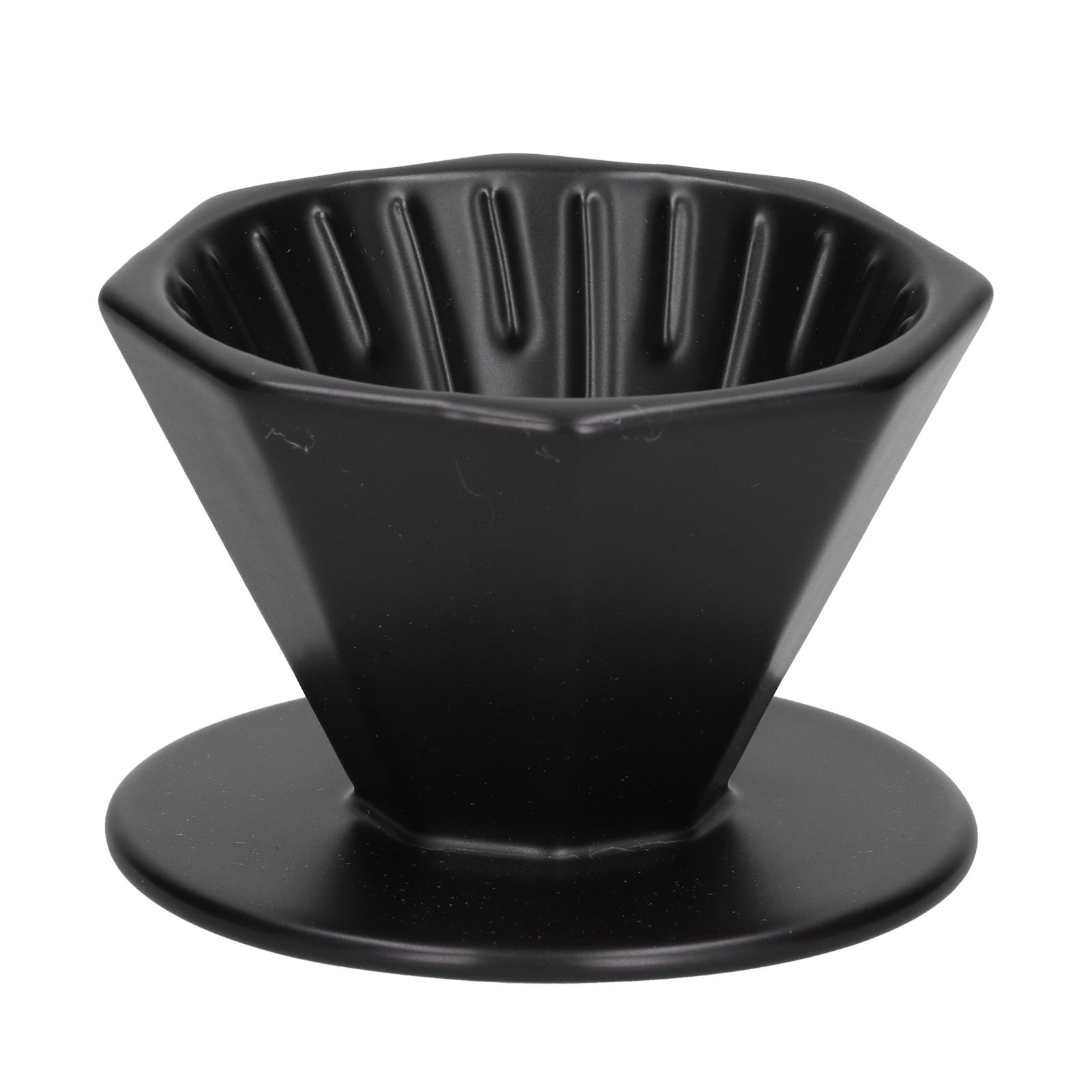 Coffee Dripper Ceramic Convenient Reliable Exquisite Portable Size Simple Design Pour Over Coffee DripperBlack - Image 2