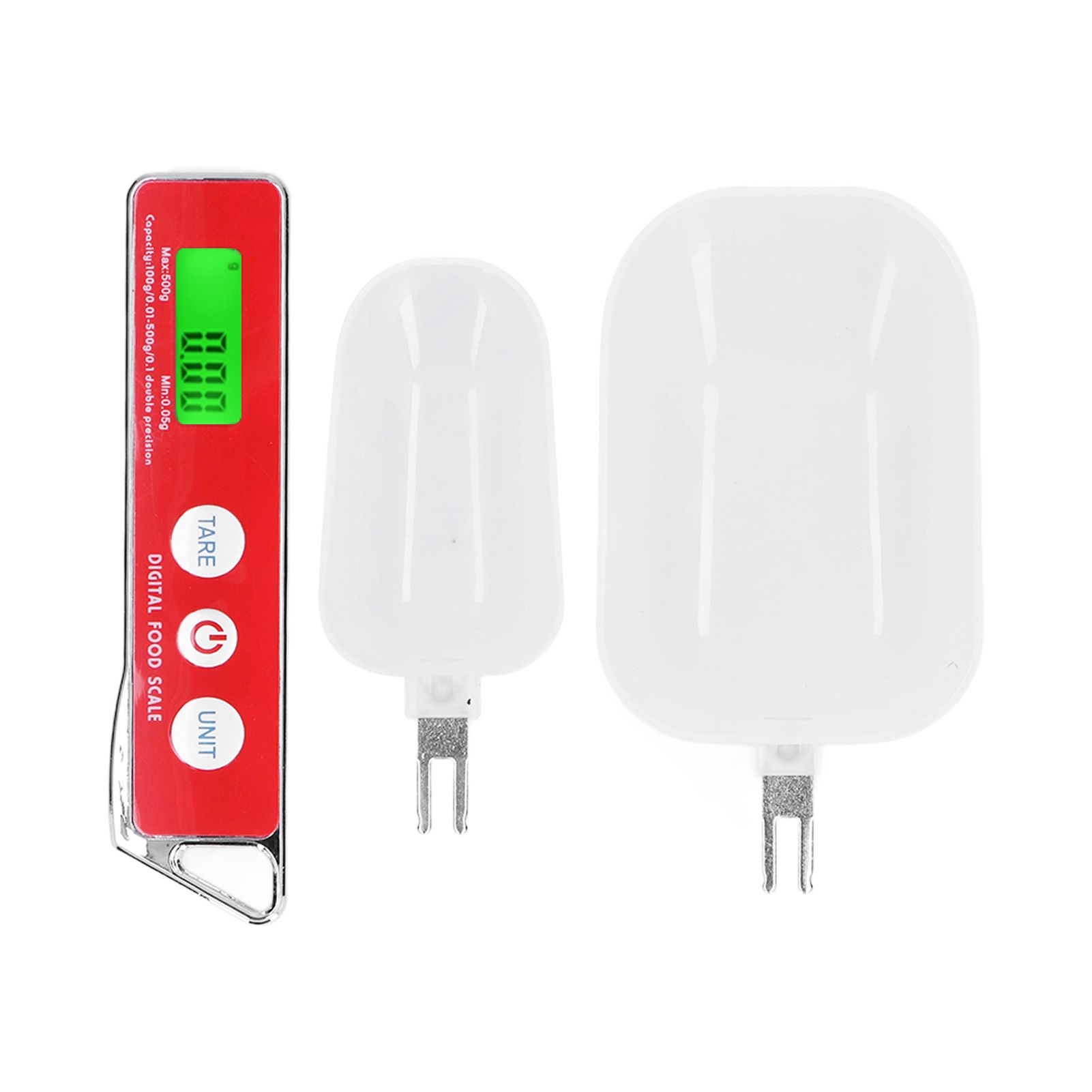 Digital Spoon Scale Household Portable Stainless Steel Kitchen Baking Scale for Flour Tea Spices 500g/0.1gRed - Image 1