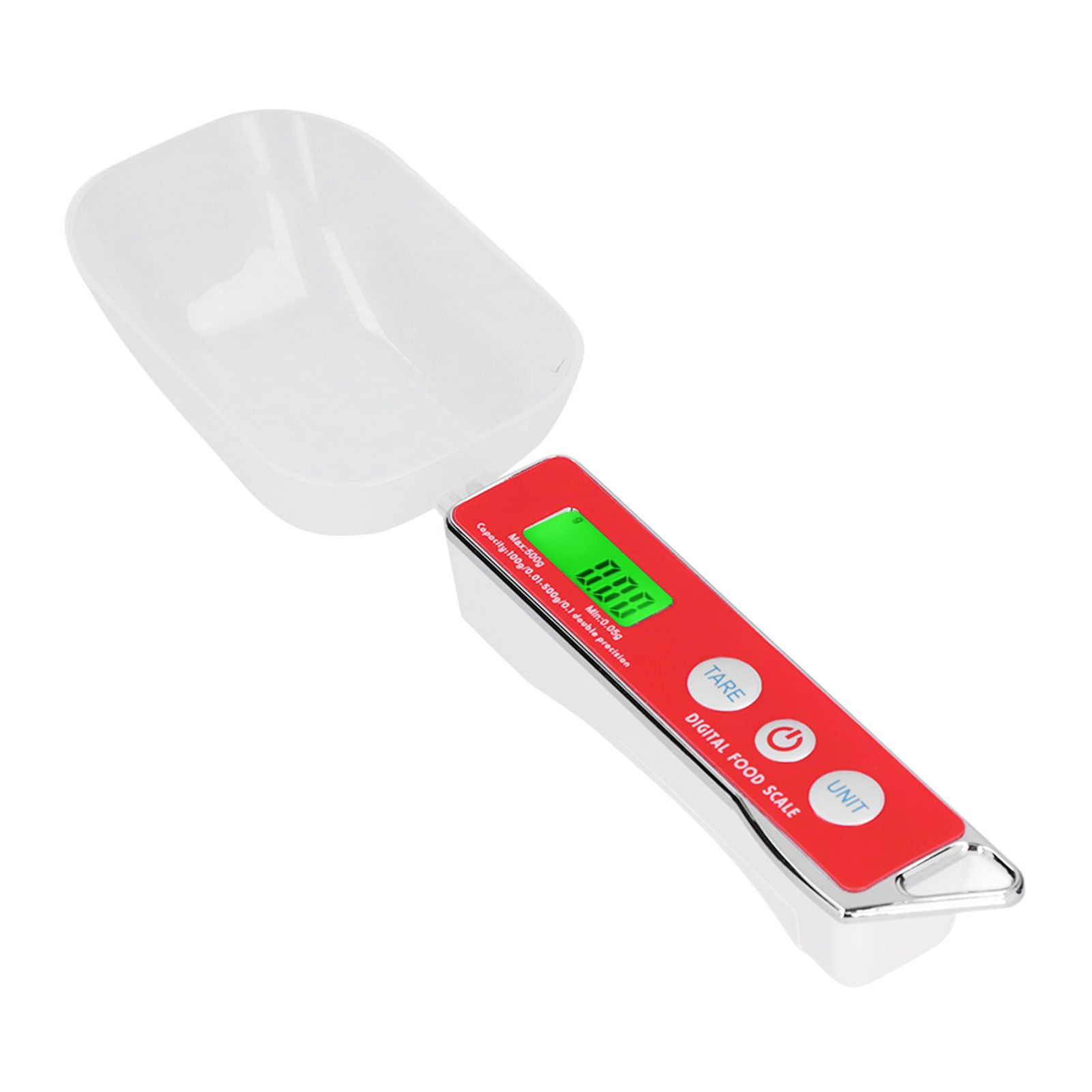 Digital Spoon Scale Household Portable Stainless Steel Kitchen Baking Scale for Flour Tea Spices 500g/0.1gRed - Image 6