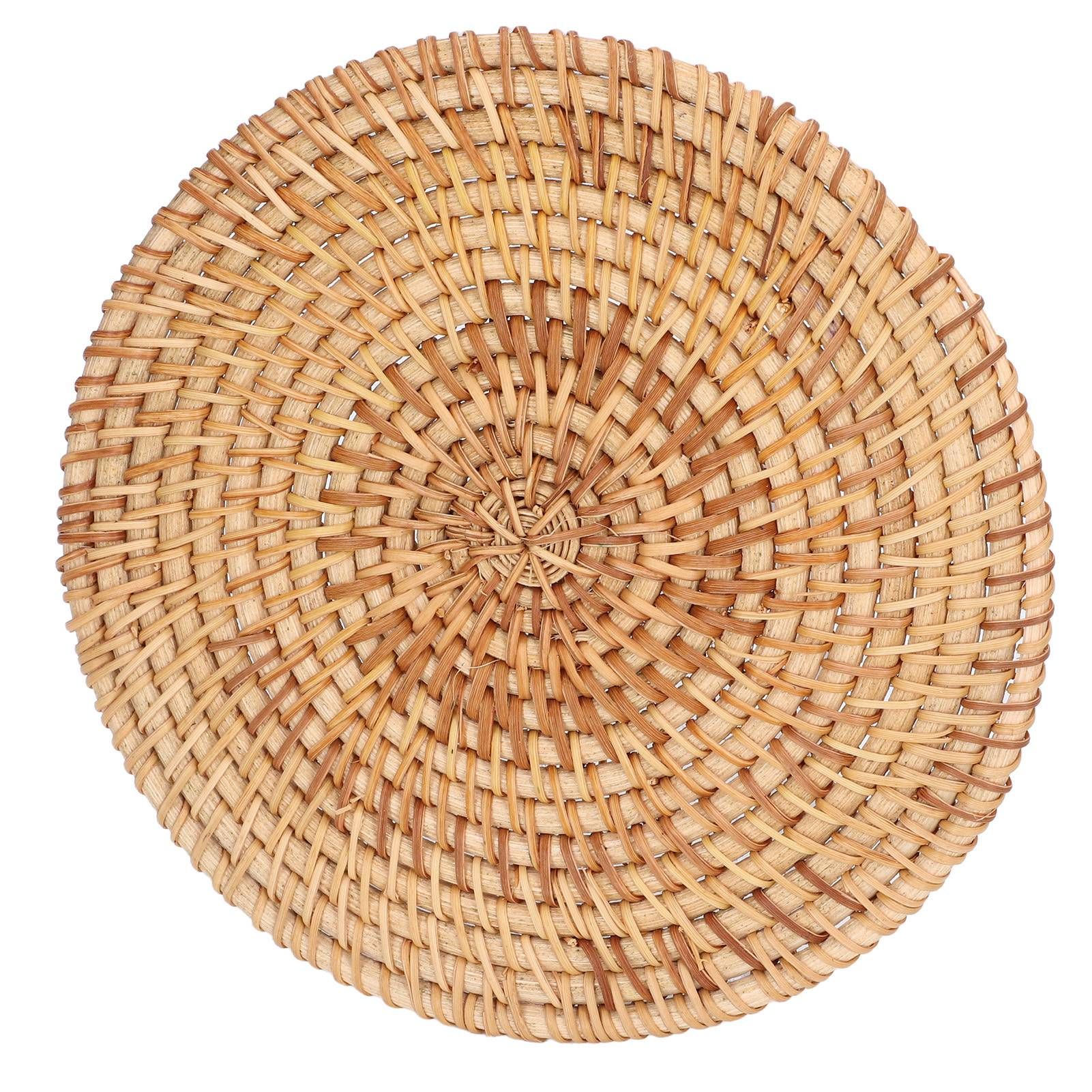 Woven Round Placemat Natural Rattan Braid Hot Insulation Placemat for Large Vessels Hot Dishes Pan Pot16cm / 6.3in - Image 4