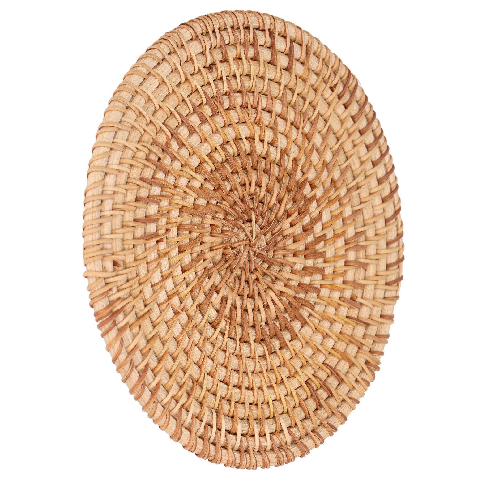 Woven Round Placemat Natural Rattan Braid Hot Insulation Placemat for Large Vessels Hot Dishes Pan Pot16cm / 6.3in - Image 7