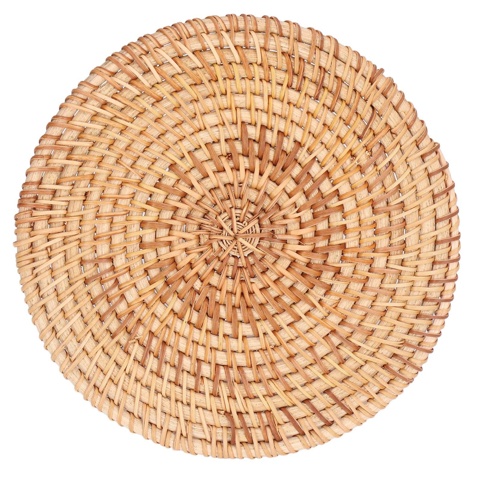 Woven Round Placemat Natural Rattan Braid Hot Insulation Placemat for Large Vessels Hot Dishes Pan Pot18cm / 7.1in - Image 6