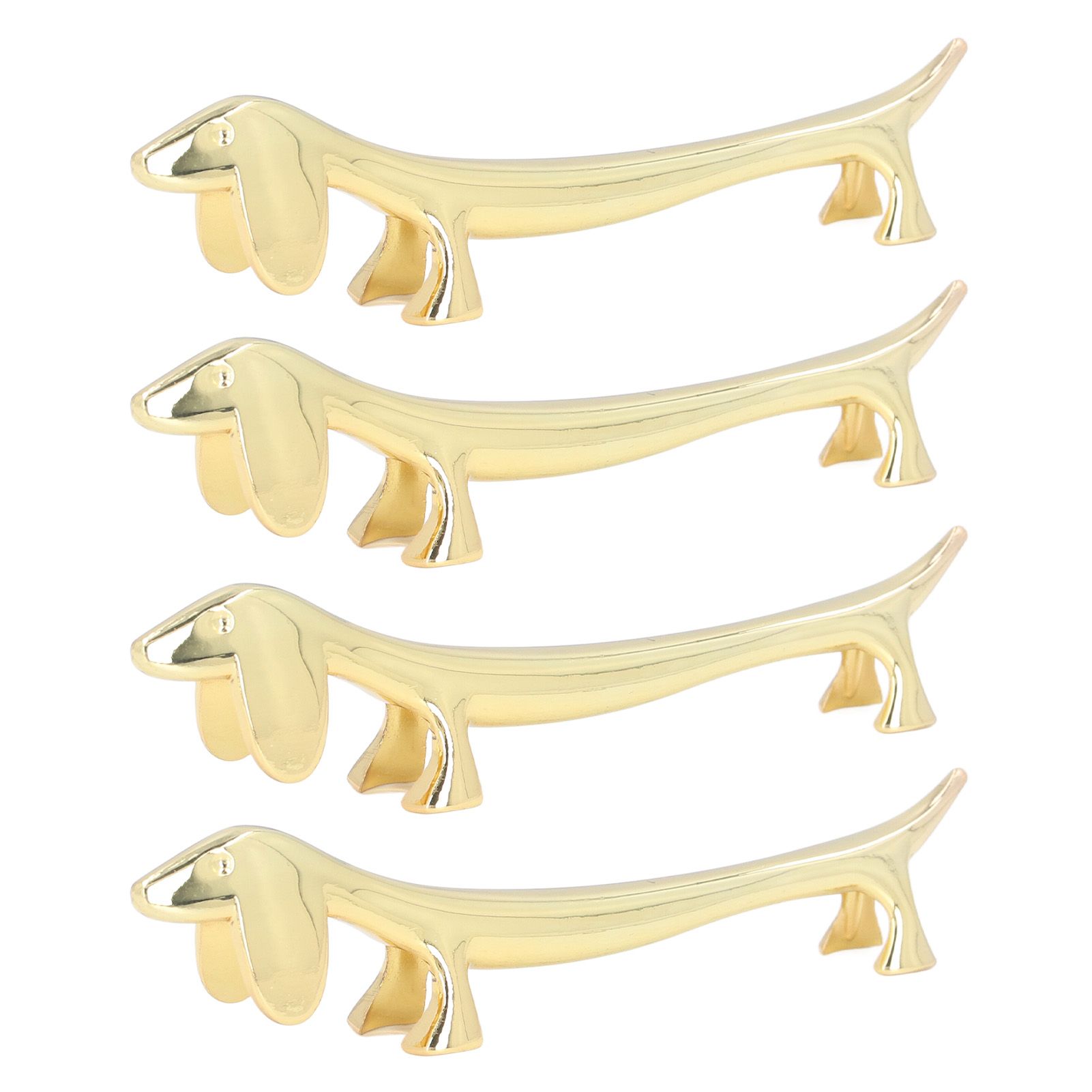 4Pcs Chopstick Rest Smoother Surfaces Reusable Cute Animal Design Gold Chopstick Rest for Home Restaurant PartyDachshund - Image 1